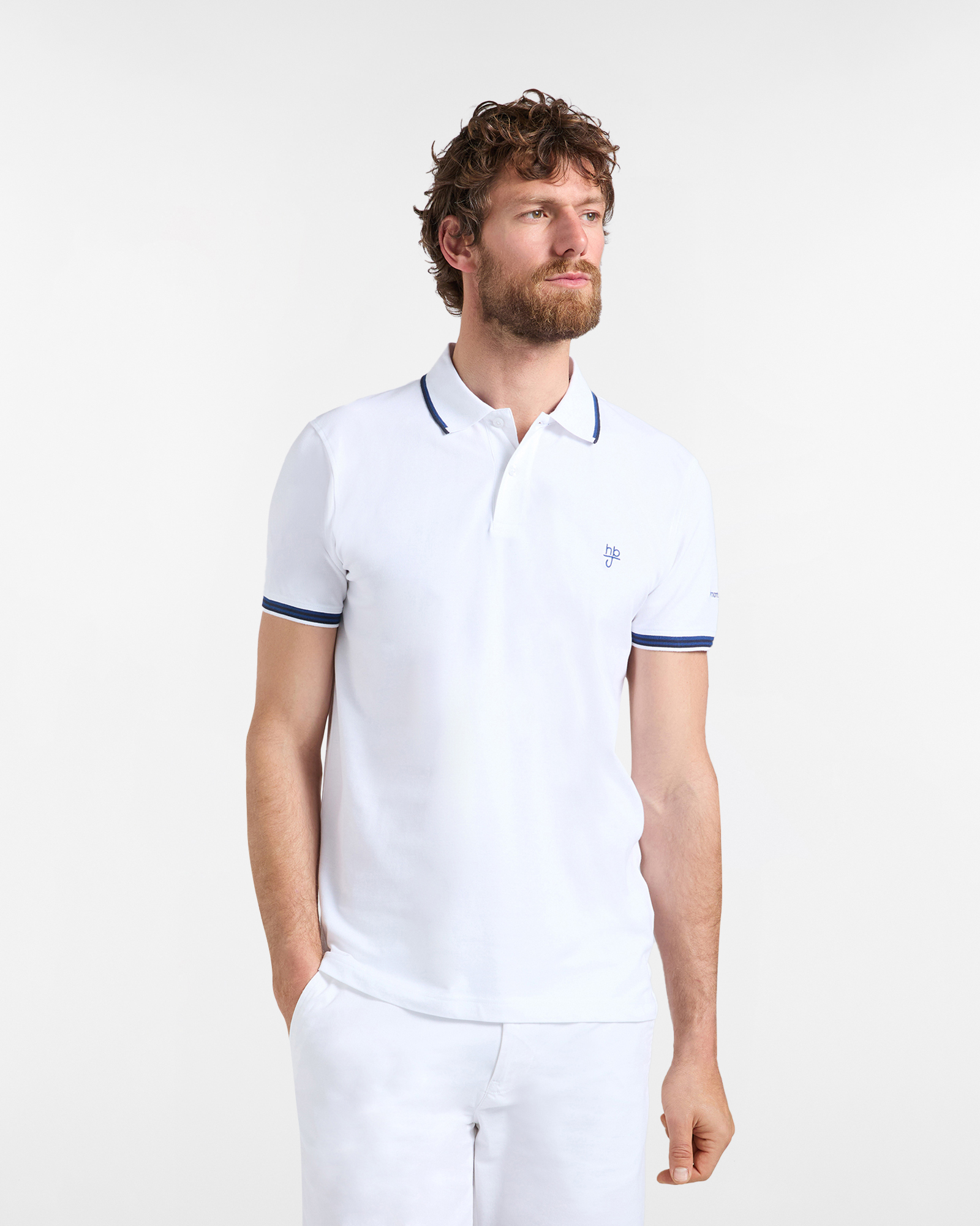 Polo uomo narrow fit con doppio logo