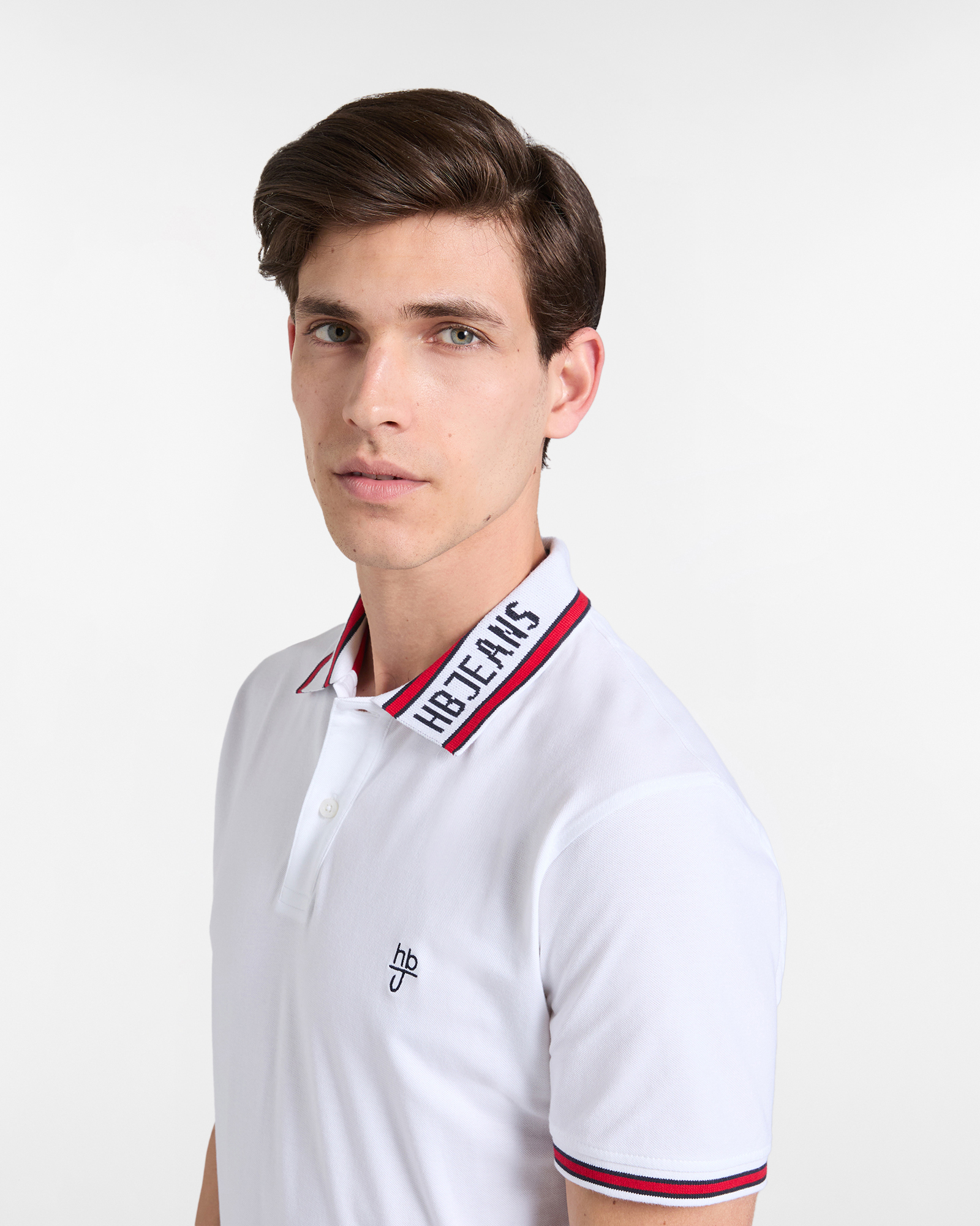 Polo uomo con logo sul colletto, Bianco, large image number 2