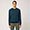 Pullover Girocollo In Cotone E Lana Bicolor, Verde Petrolio, swatch