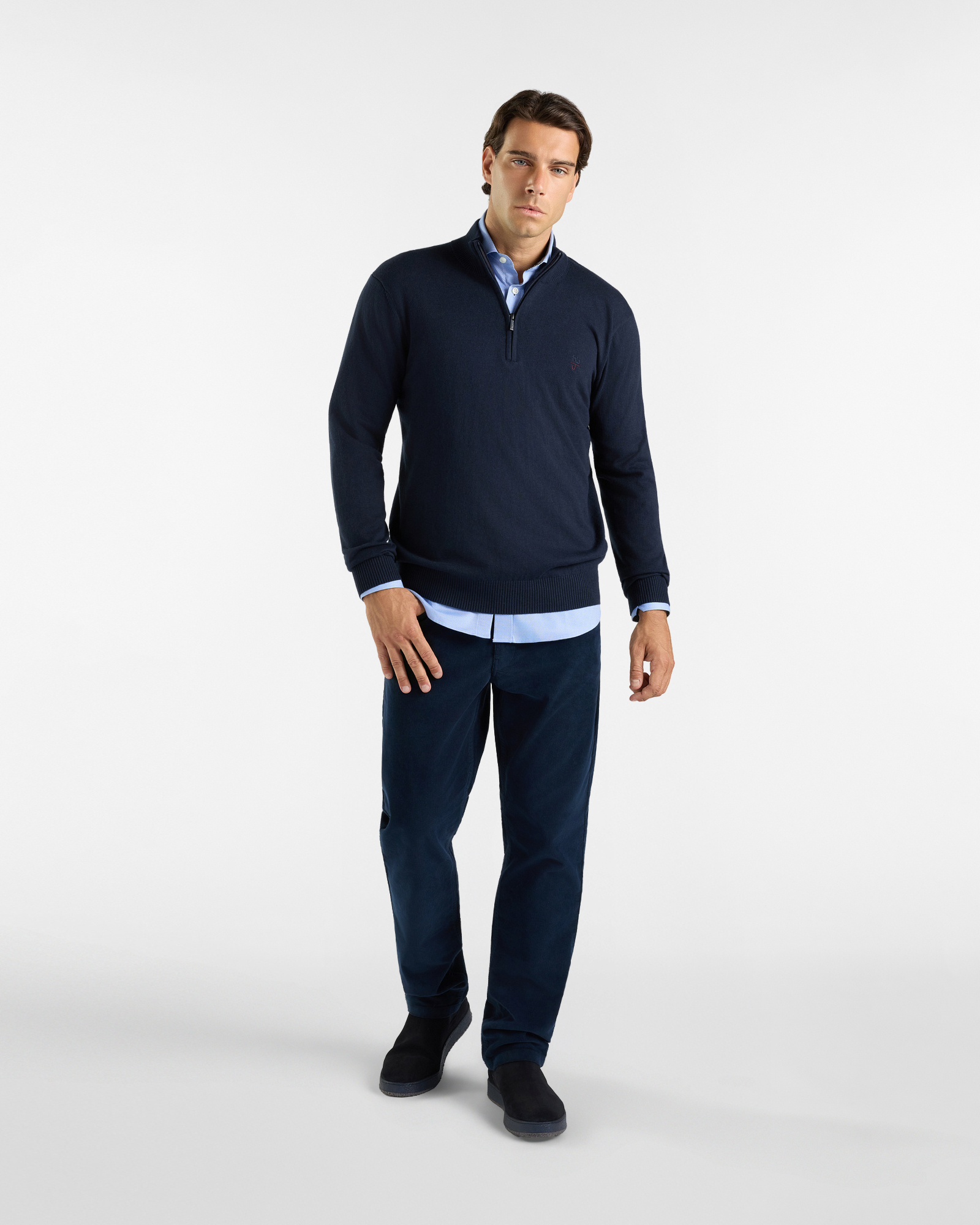 Camicia HBJ Uomo Narrow Fit con collo French in puro cotone, SKY, large