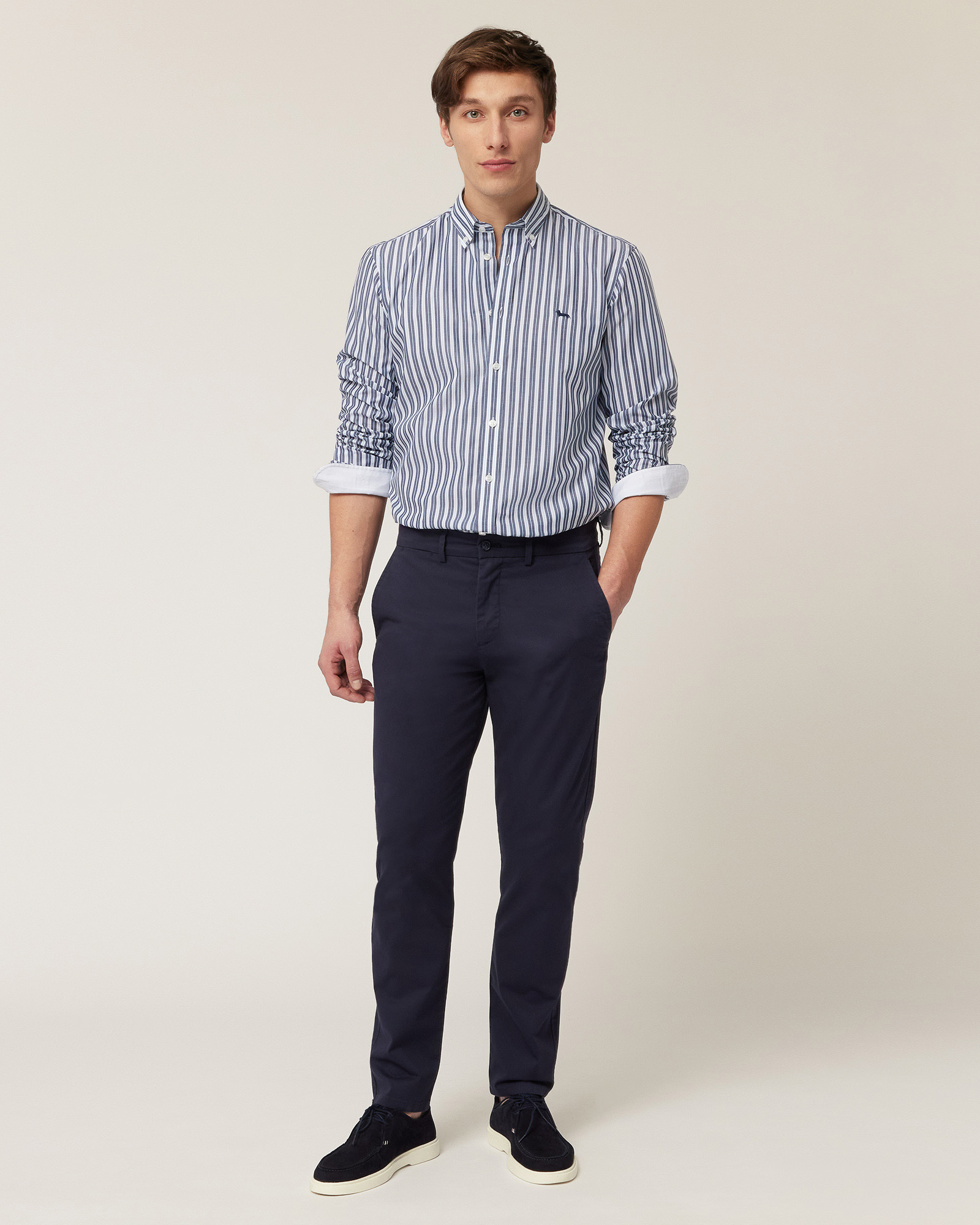 Narrow Fit Chino Pants, Navy Blue, large image number 3