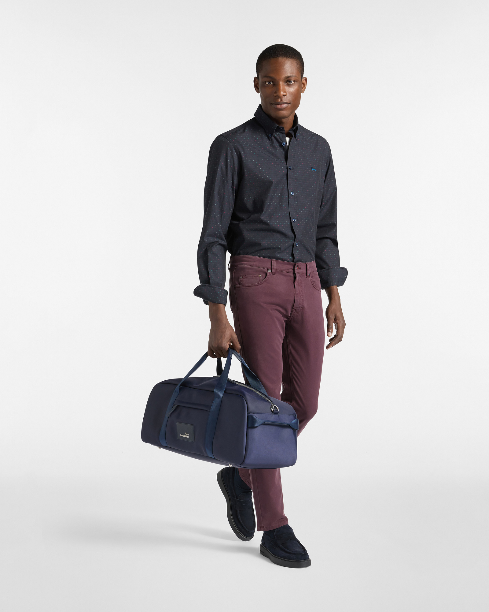 Five-Pocket Narrow Pants, Dark Red, large image number 3