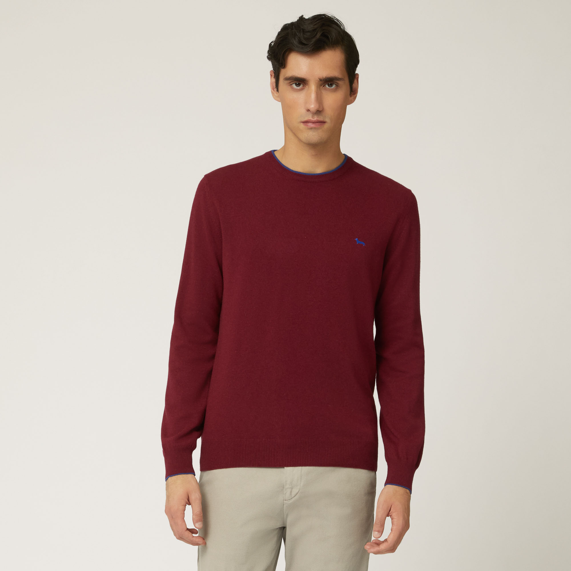 Wool And Viscose Crew-Neck Pullover, Purple, large