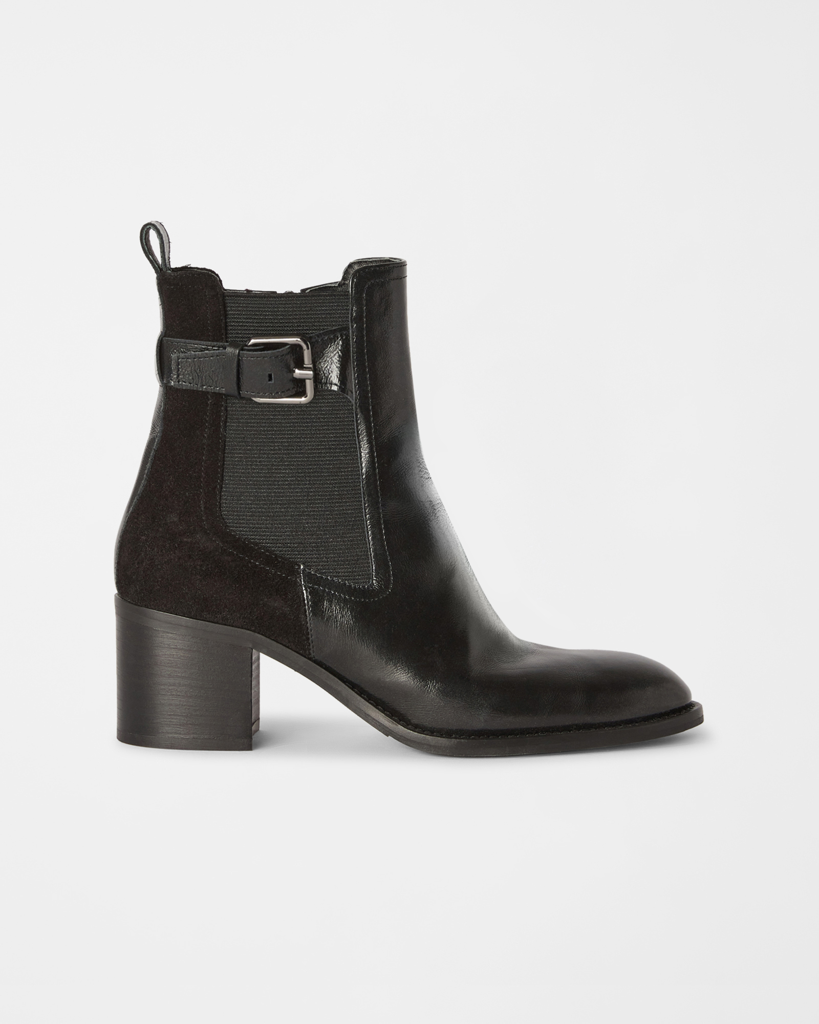 Women&rsquo;s black leather ankle boots