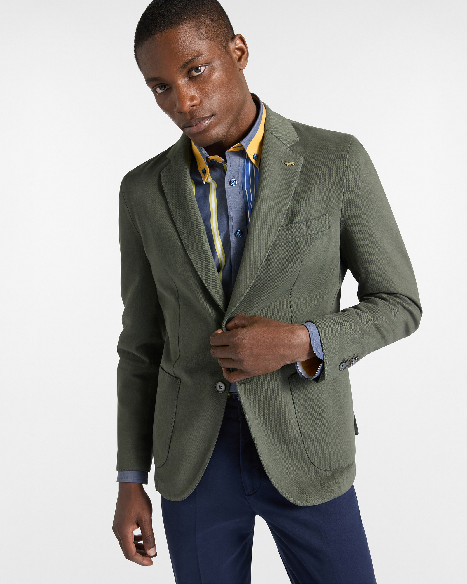 Single-Breasted Jacket in Cashmere Blend, Green, large