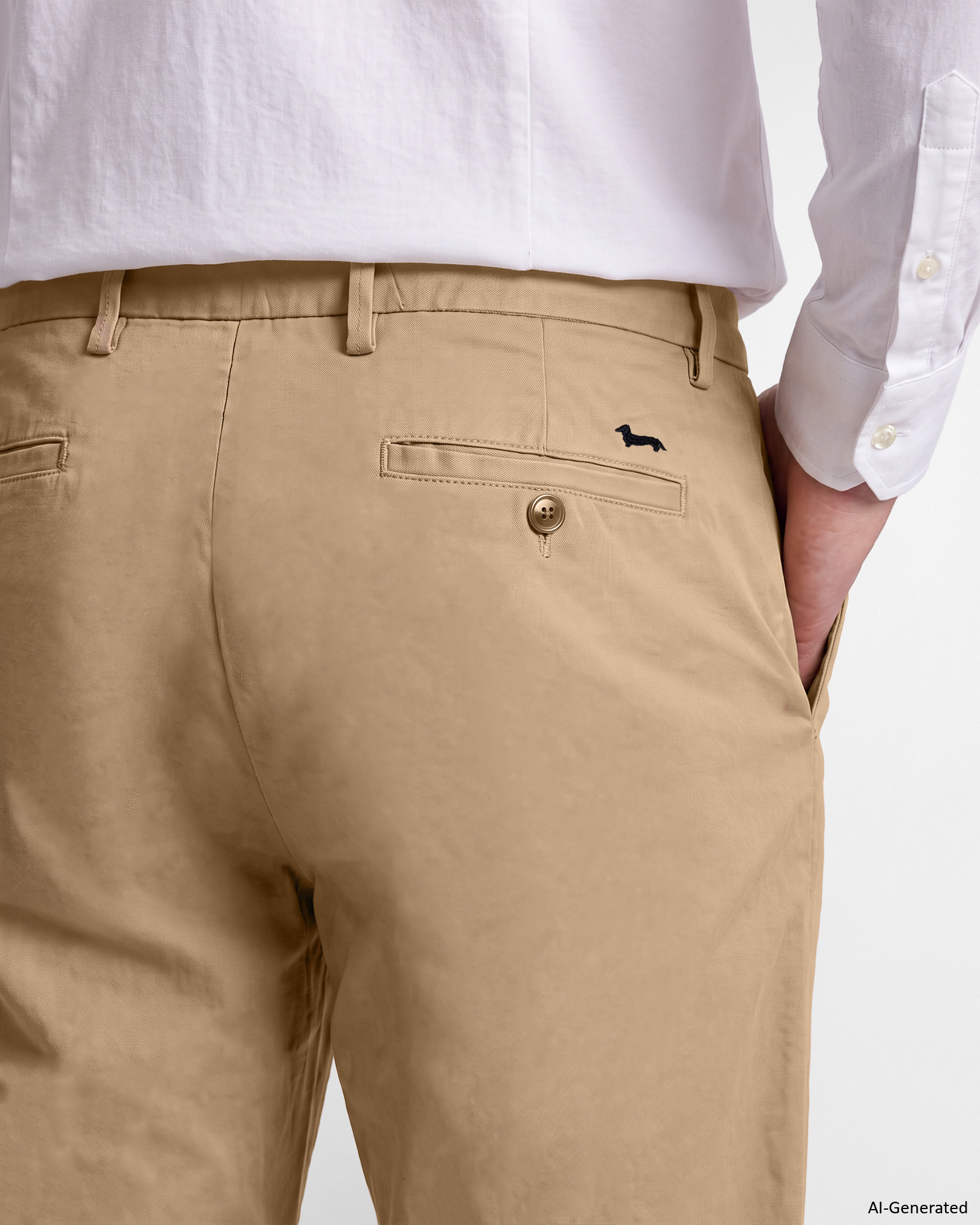 Pantalone Chino Uomo Loose, BEIGE, large