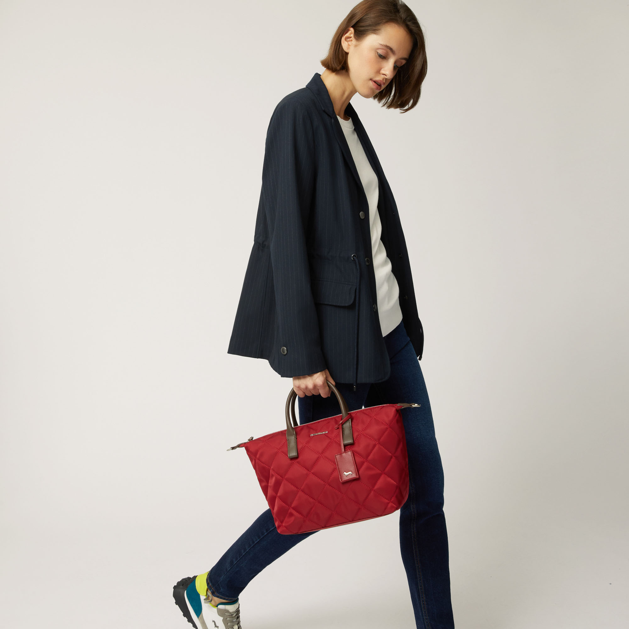 Mittelgrosse Gesteppte Shopper-Tasche, Rot, large image number 2