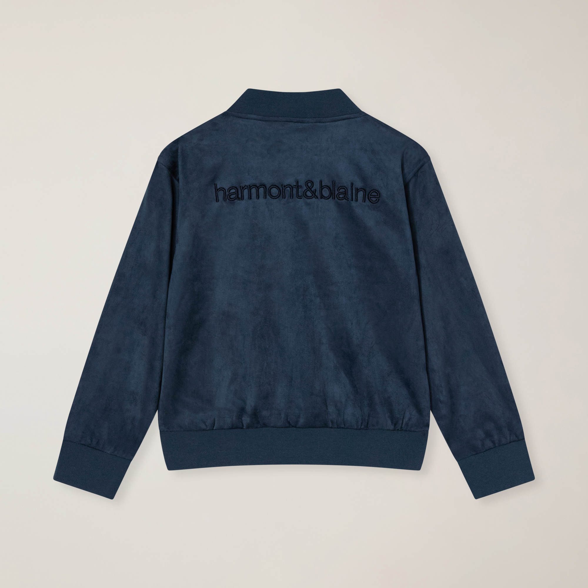 Bomber in nylon effetto suede