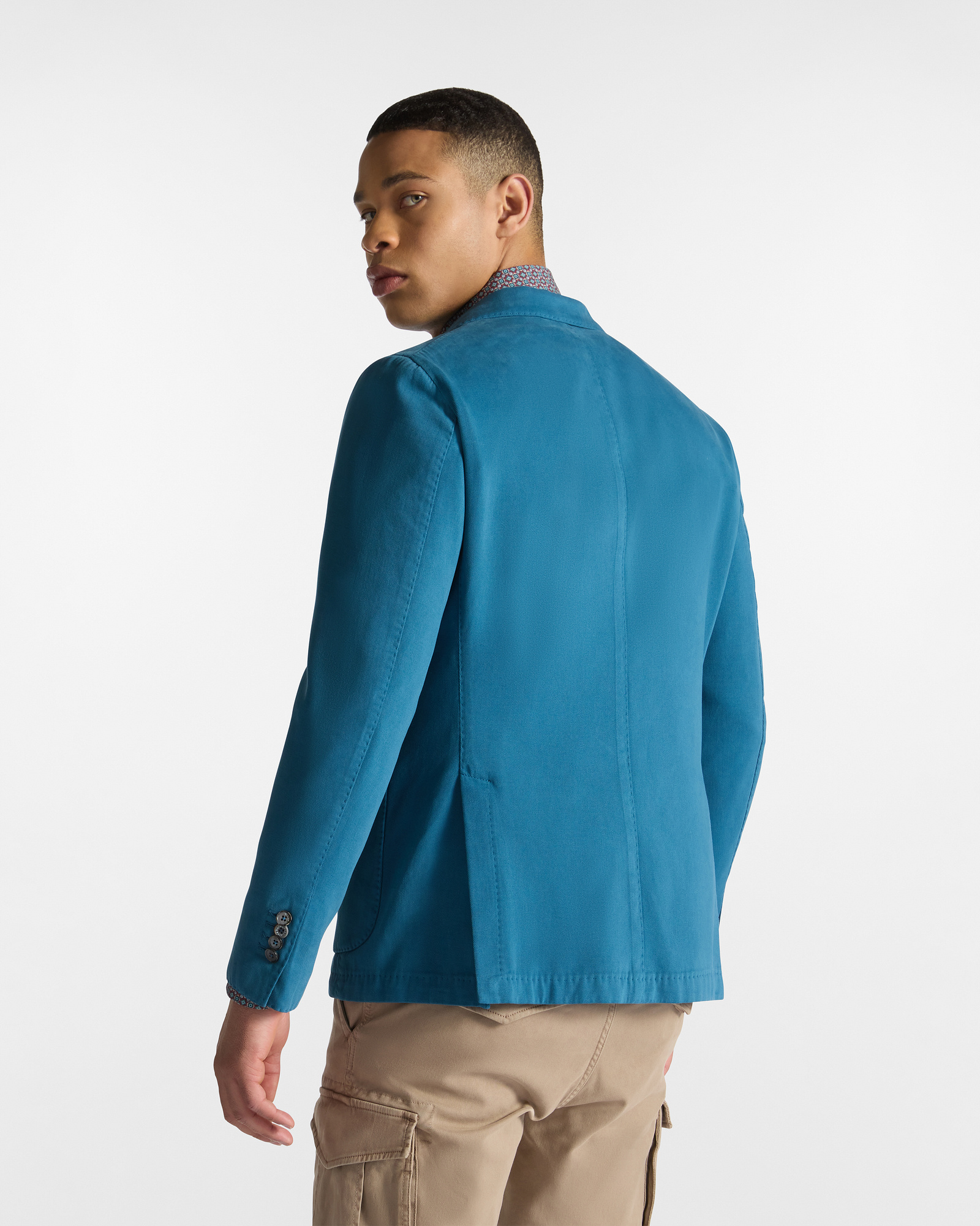 Single-Breasted Jacket in Cashmere Blend, Bluette, large image number 1