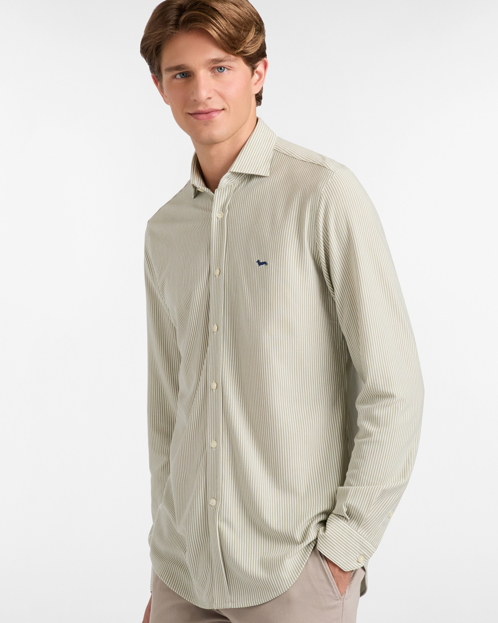 Camicia In Jersey A Microrighe