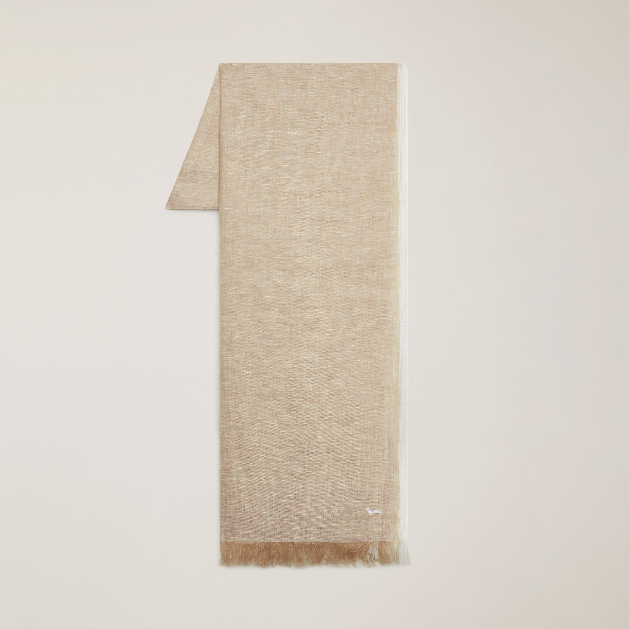 Linen Selvedge Scarf, Beige, large image number 0