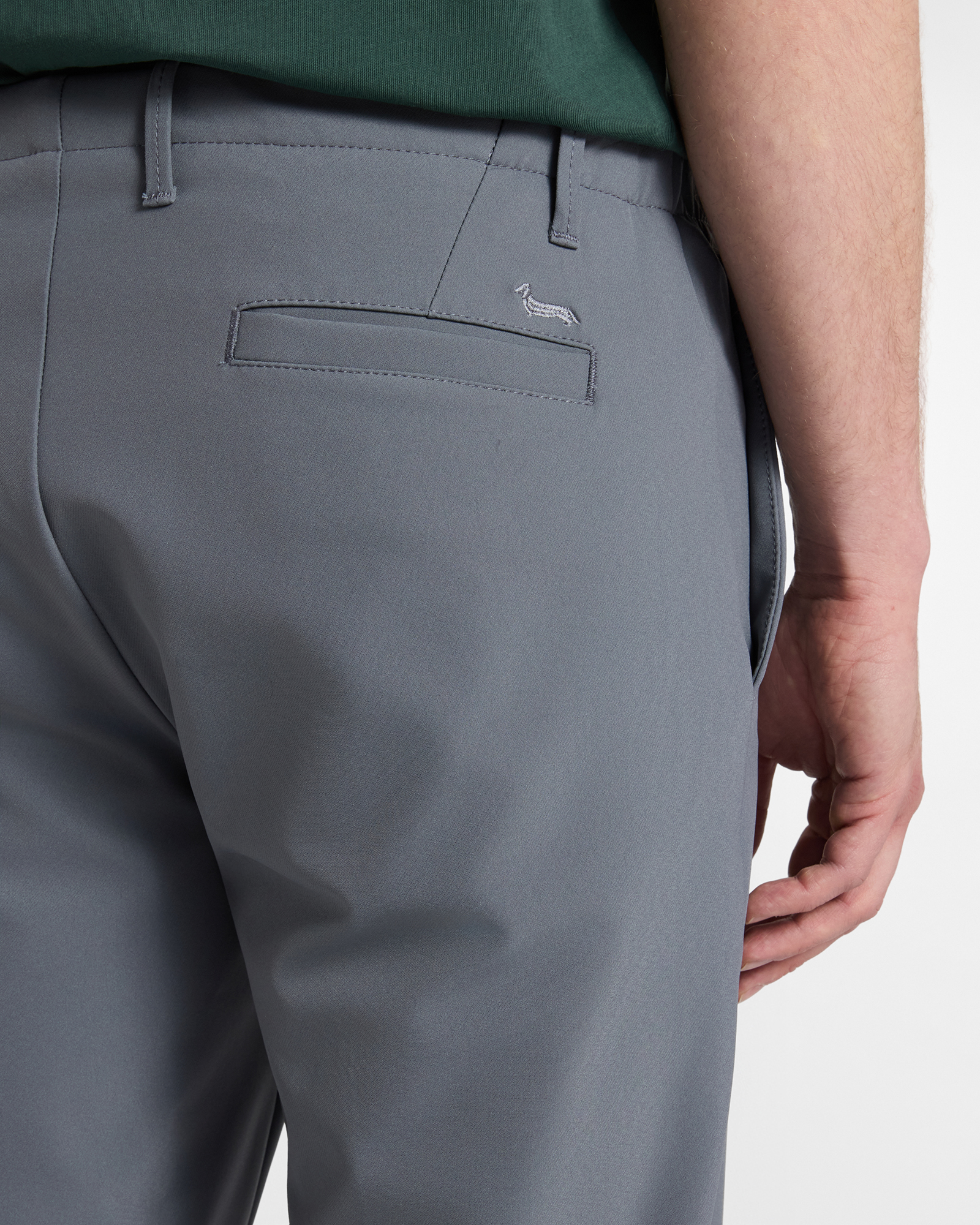 Pantal&oacute;n chino para hombre en nylon el&aacute;stico gris D-Fit, GRIS, large image number 2