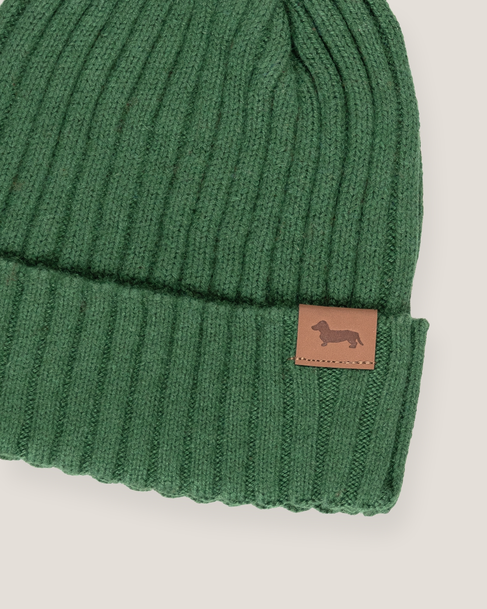 Ribbed wool blend beanie, Green, large