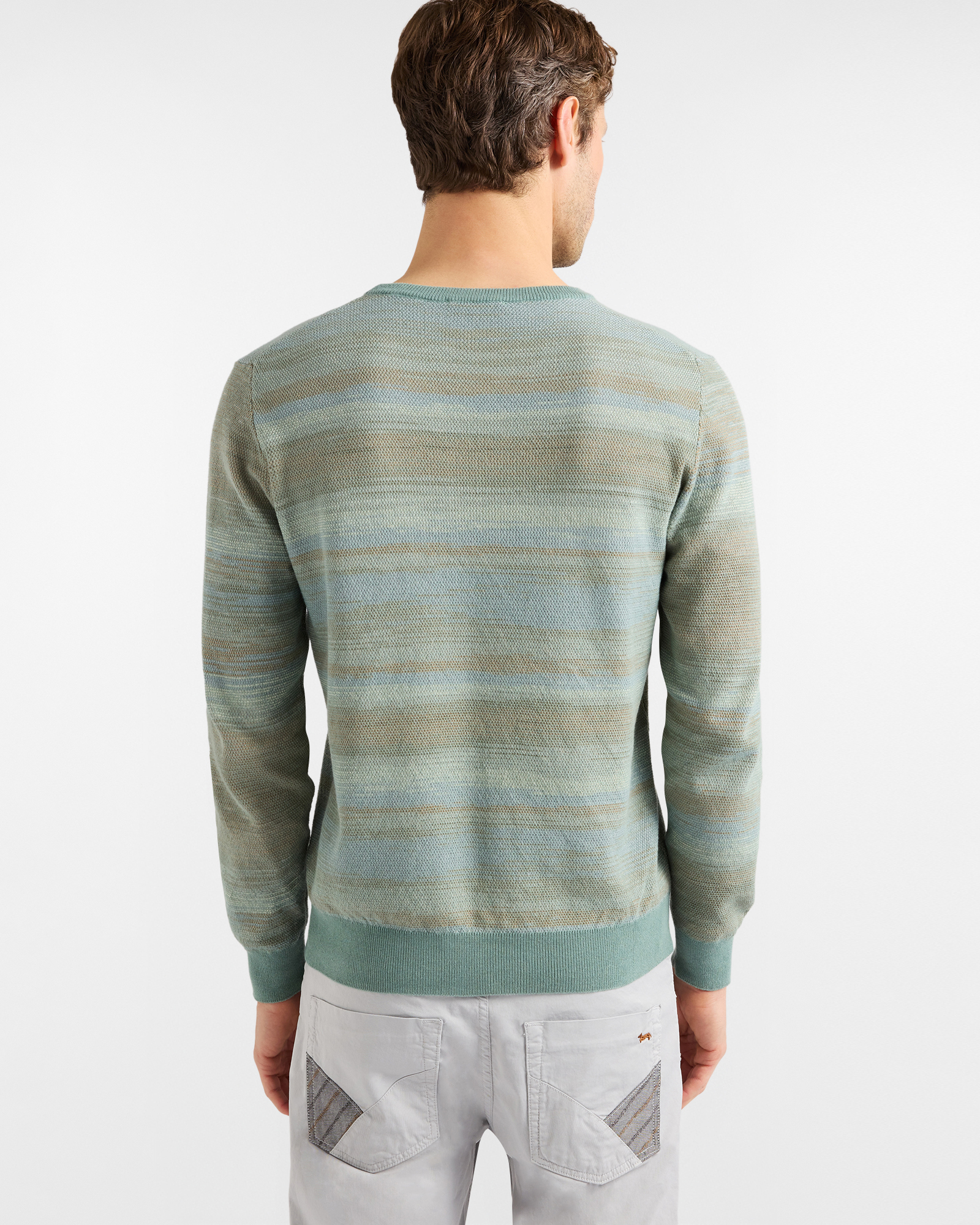 Crewneck sweater with faded print