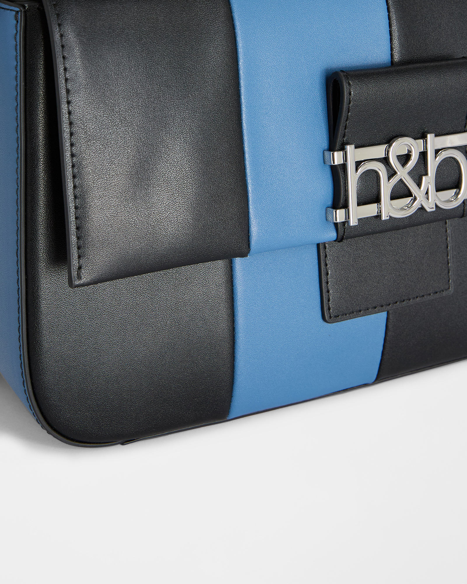 H&B Multicolor Leather Crossbody Bag, Gray, large image number 2