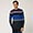 Wool And Cotton Crew-Neck Pullover With Horizontal Bands, Blue, swatch