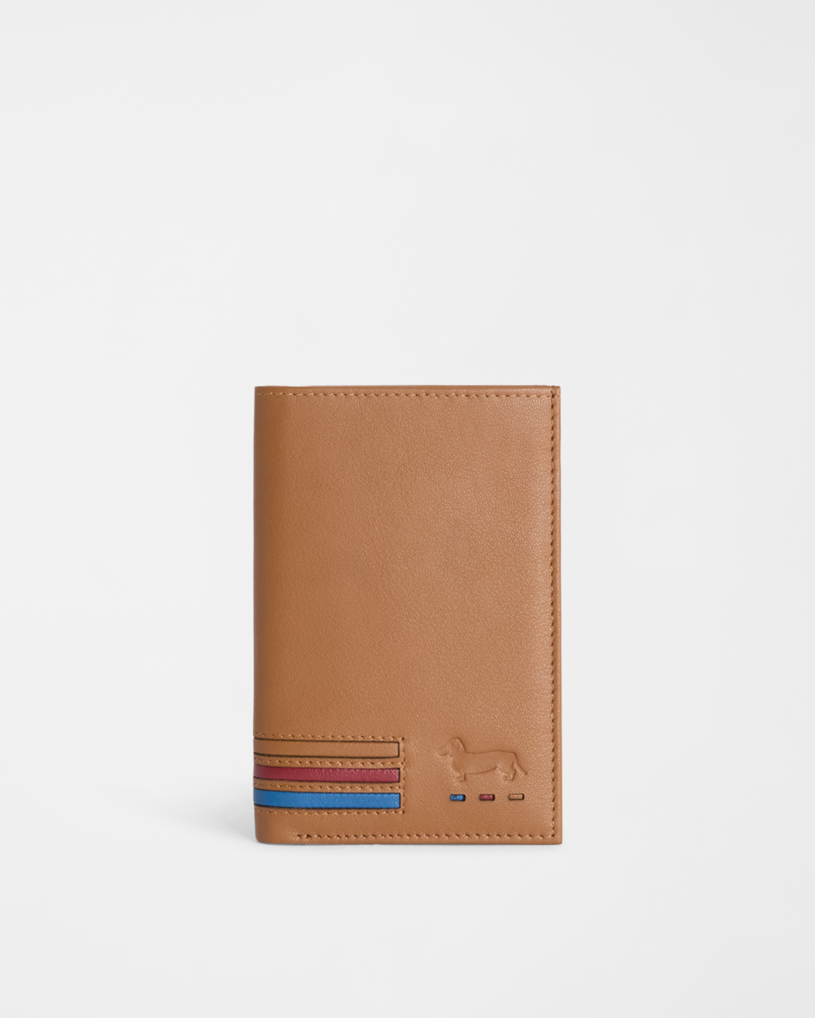 Portafoglio Uomo Verticale in Pelle, Uomo, Beige, Taglia: UNI