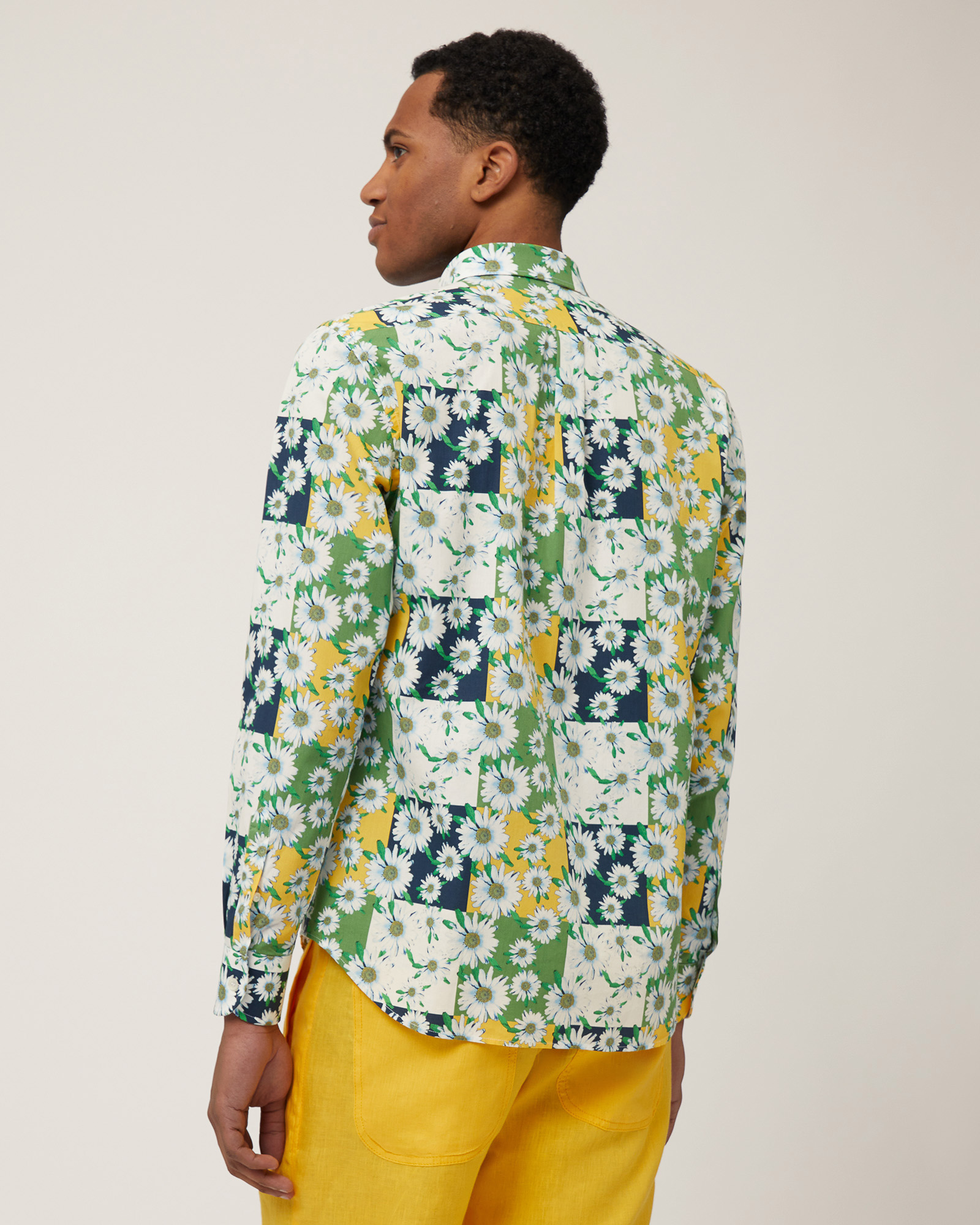Camisa de cuadros y margaritas, Amarillo canario, large image number 1