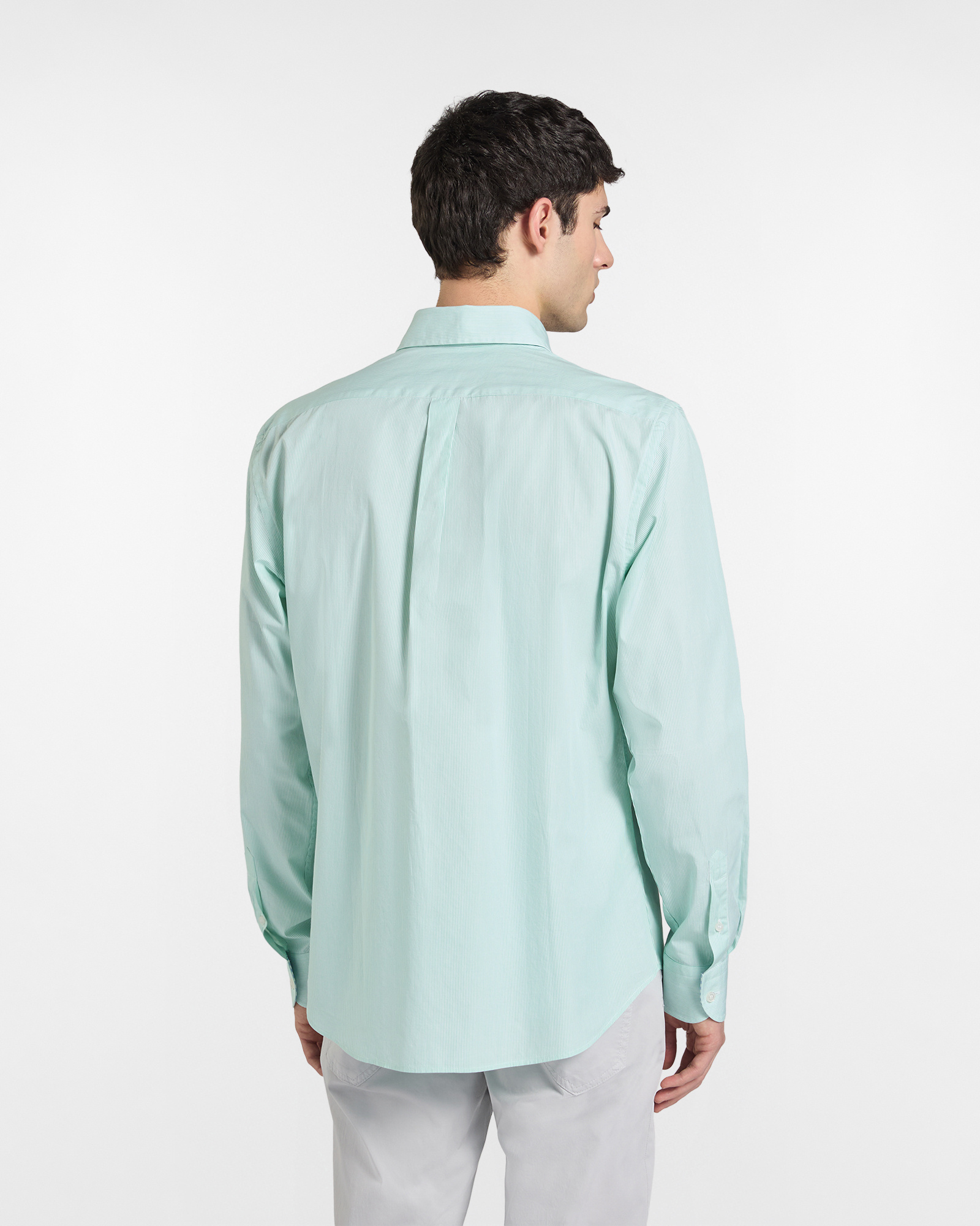 Regular-fit micro-stripe shirt, Light Green, large image number 1