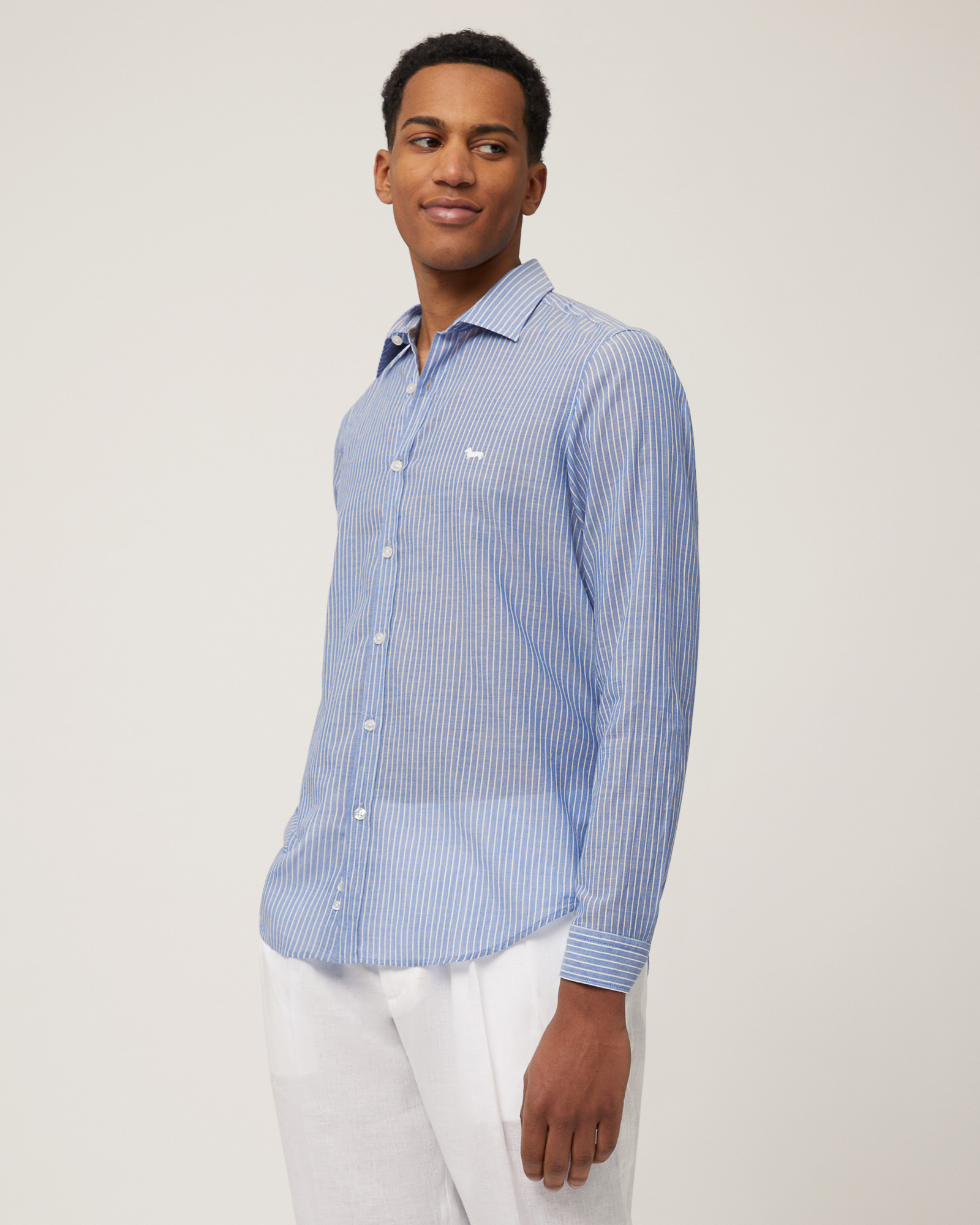 Lightweight Cotton Shirt, Aqua Blue, large image number 0