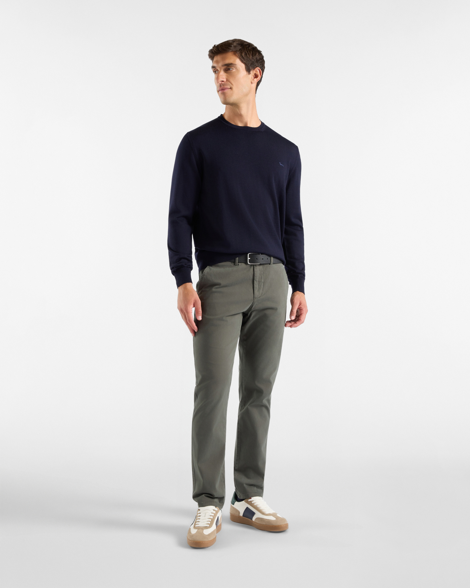 Pantalone Chino Uomo in cotone stretch Narrow Fit, VERDE SCURO, large image number 3