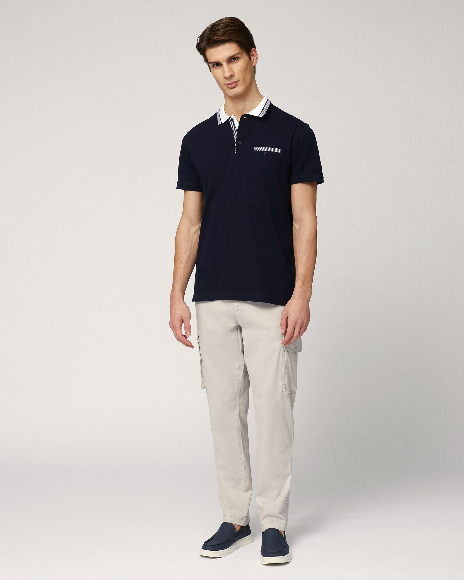 Polo with Contrasting Details, Dark Blue, large image number 3