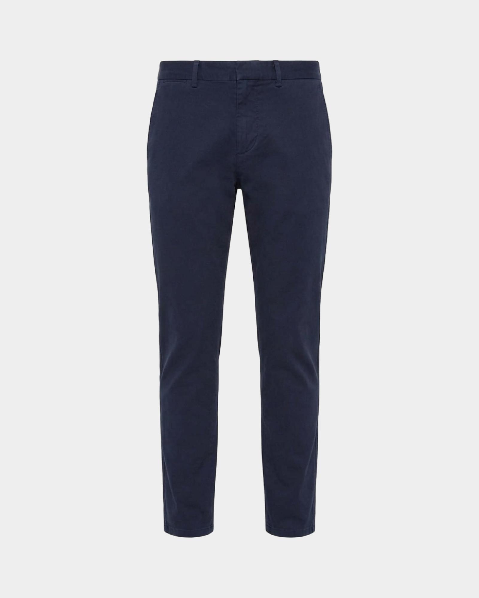 Men&rsquo;s narrow-fit stretch cotton chino pants, NAVY BLUE, large