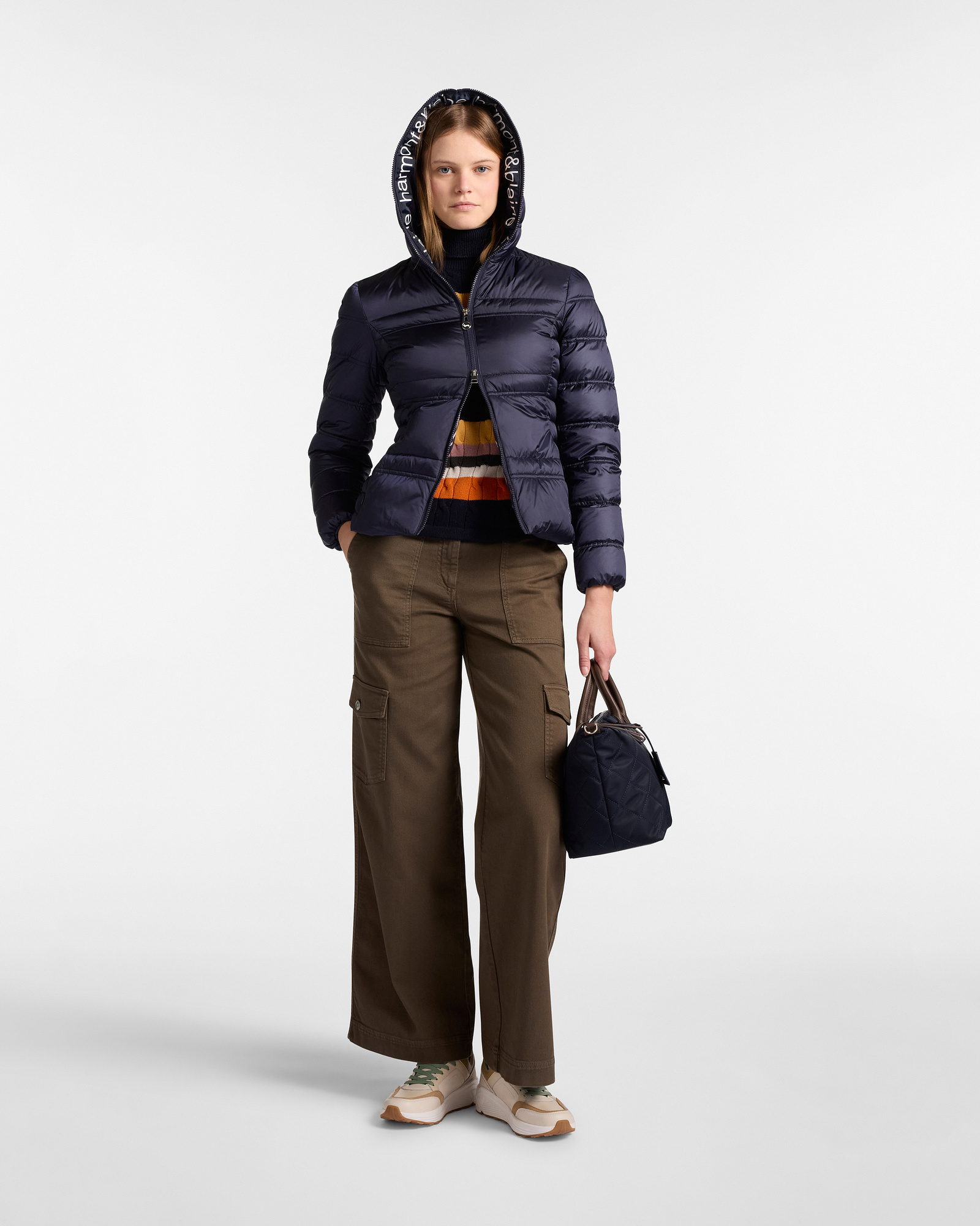 Hooded Jacket with Logo, Navy Blue, large image number 3