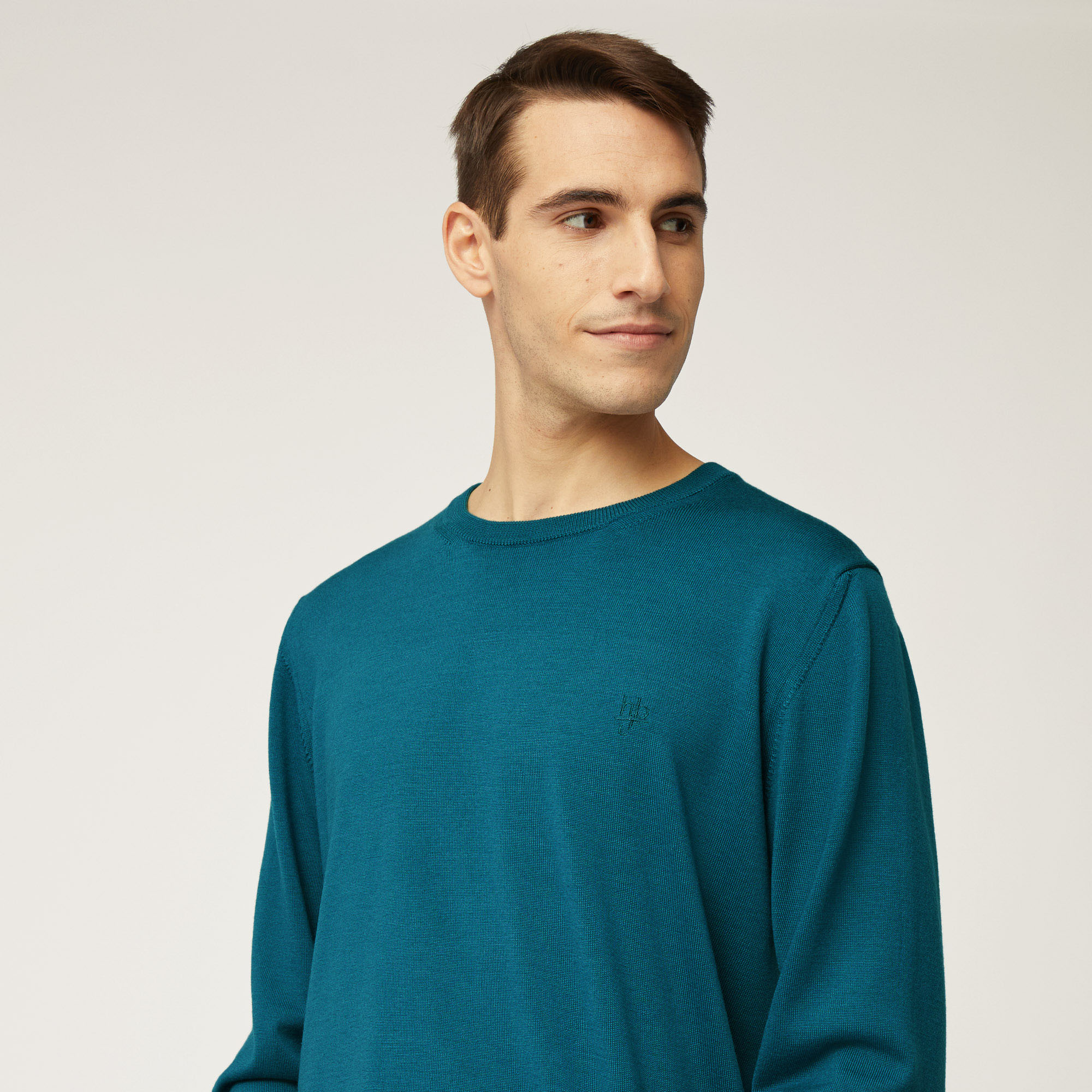 Pullover Girocollo Hbj, Verde, large image number 2