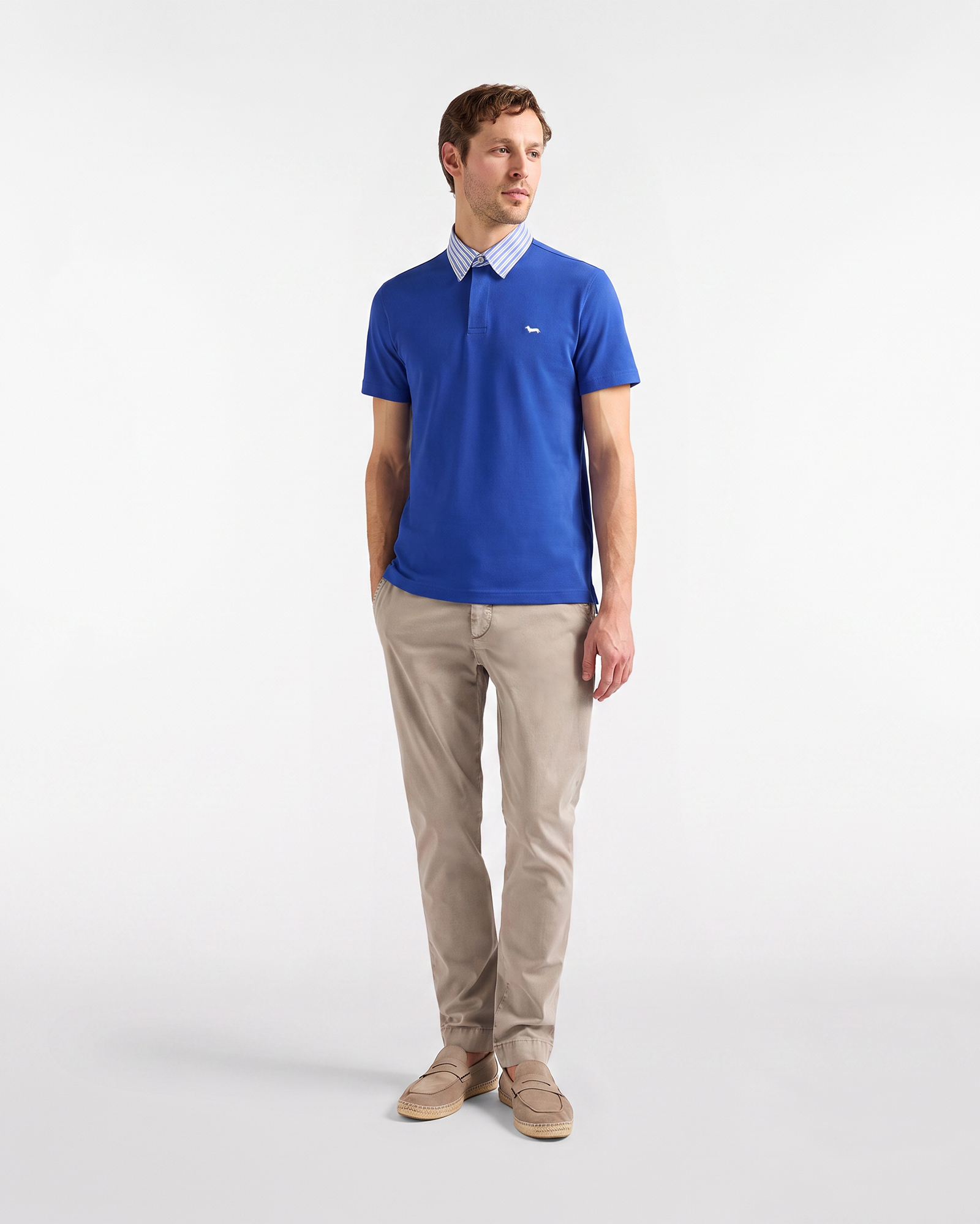Polo Uomo Vietri In Piquet Regular Fit, Blu, large image number 3