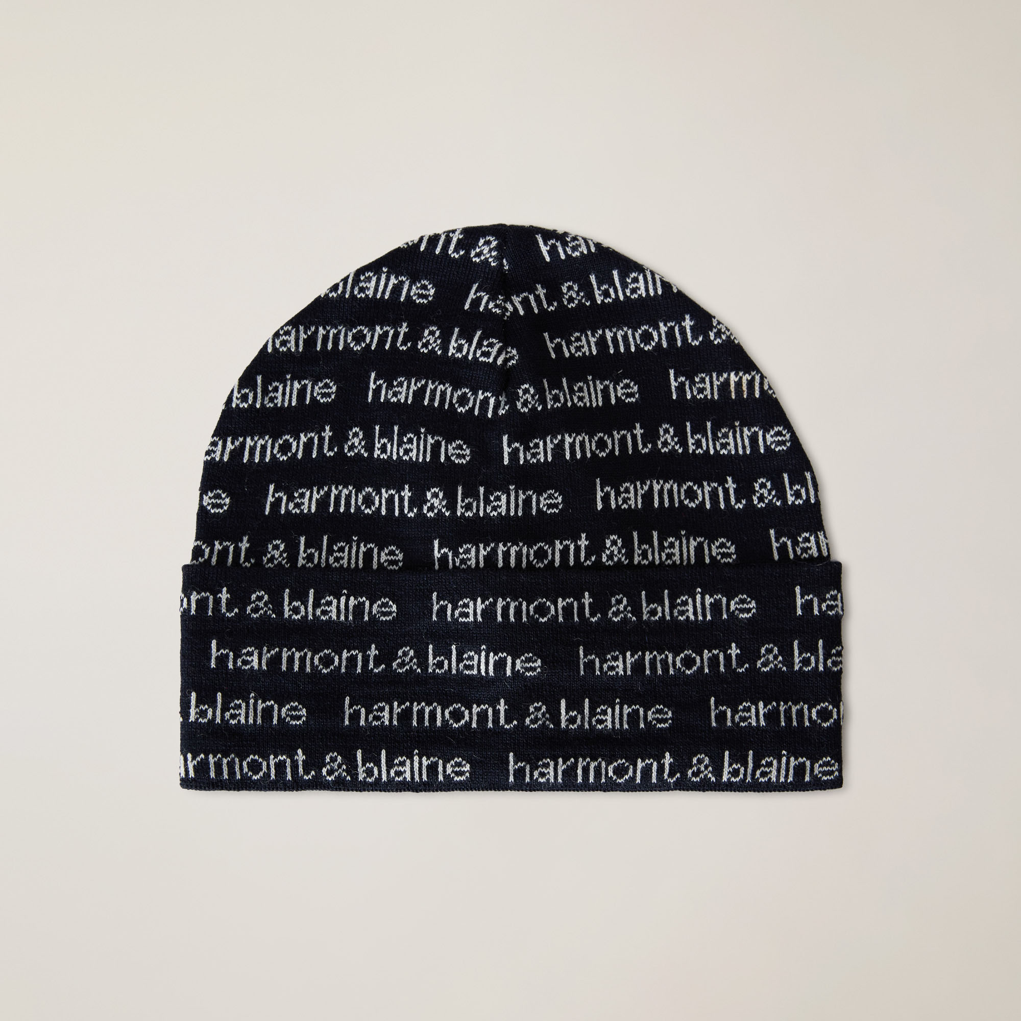Short Wool-Blend Beanie With Cuff, Blue, large