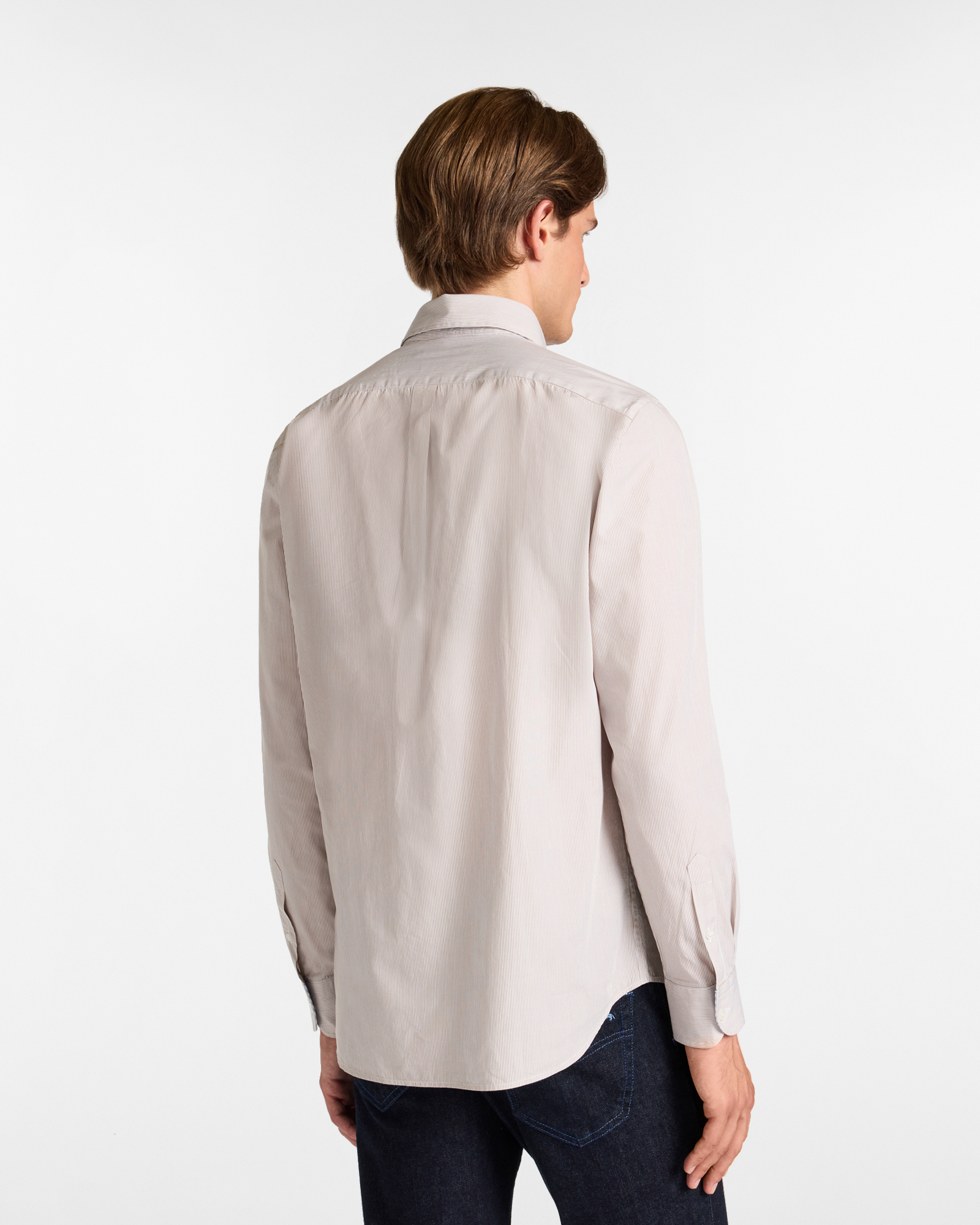 Camicia A Microrighe Con Bassotto