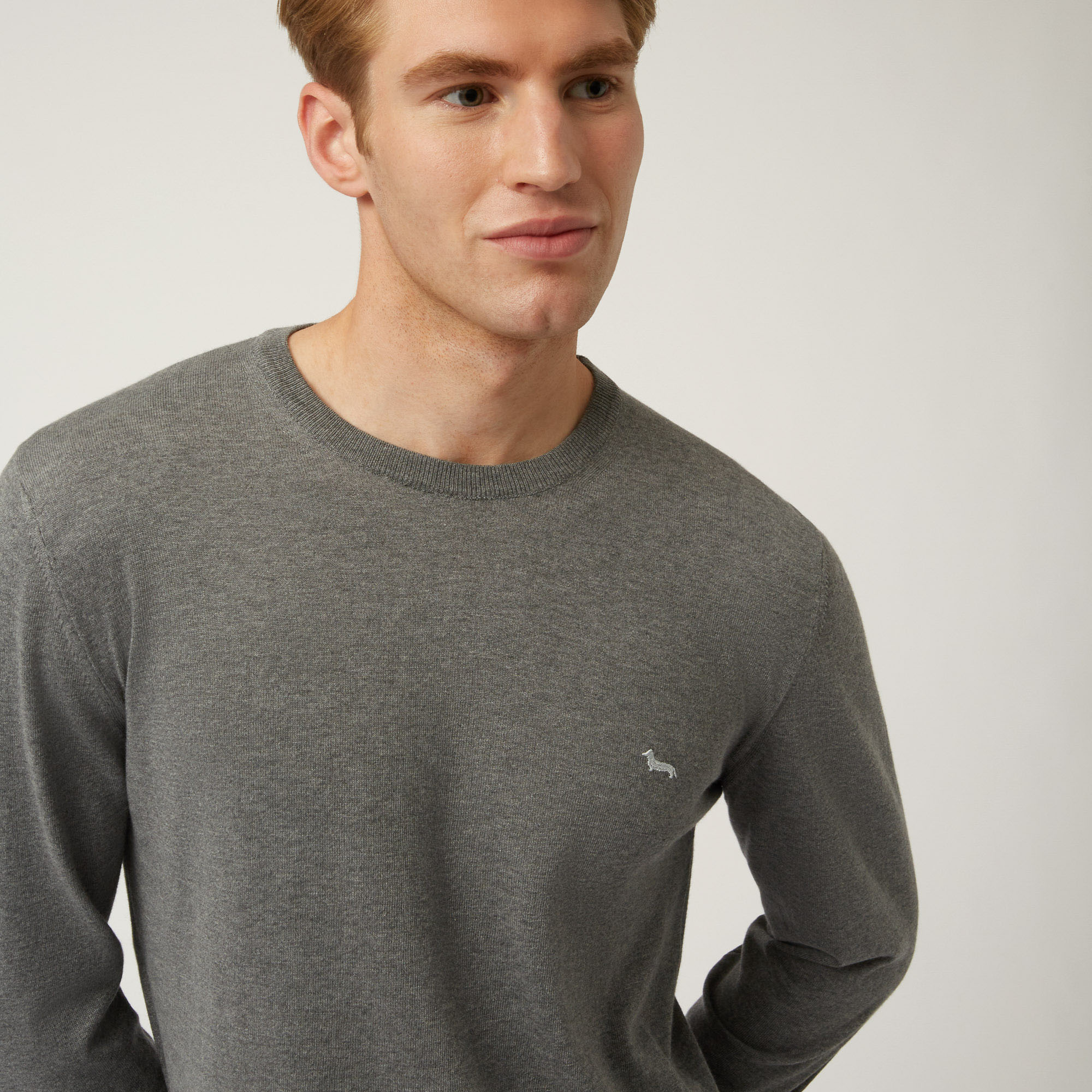 Essentials cotton and cashmere sweater, Grey, large image number 2