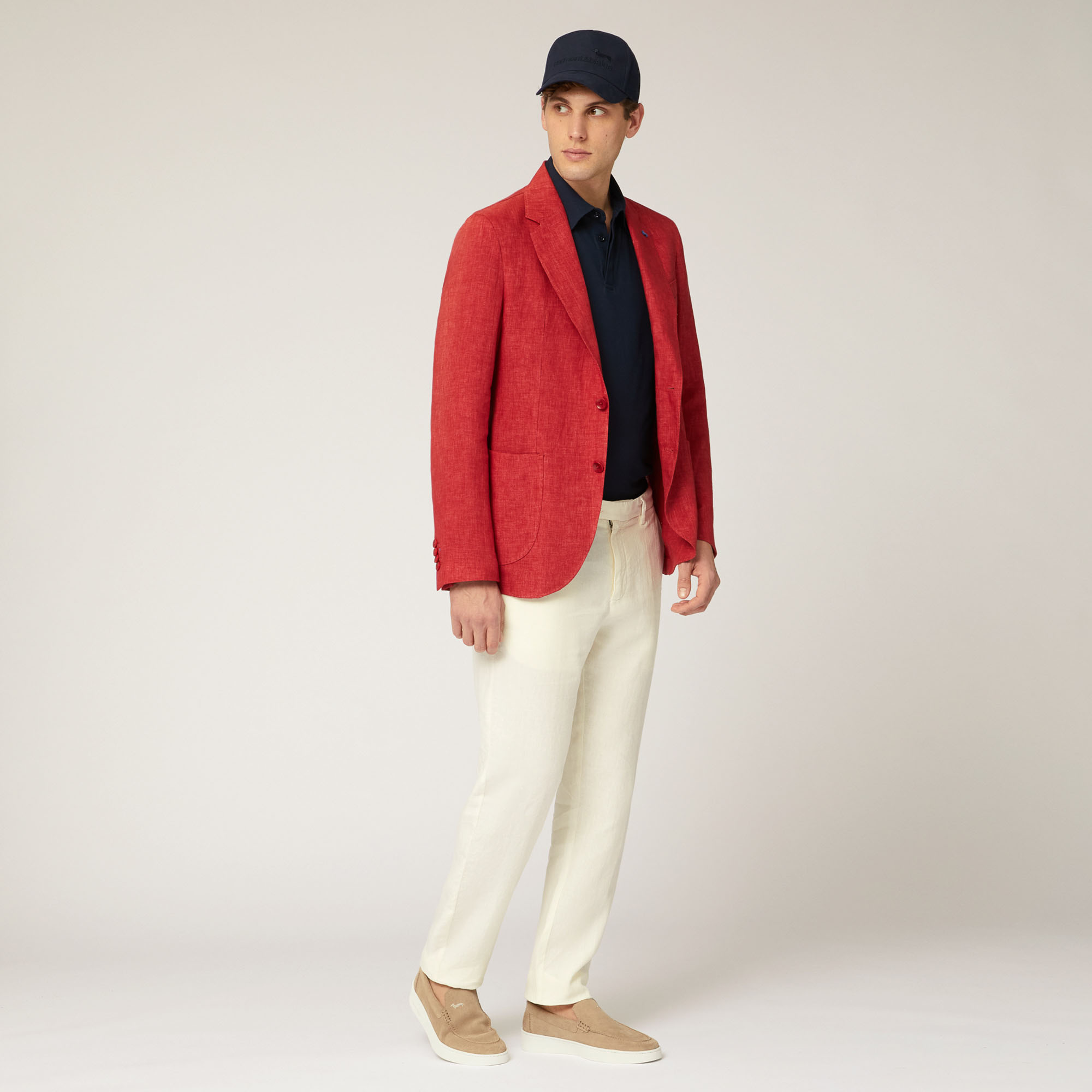 Linen Jacket with Pockets, Light Red, large image number 3