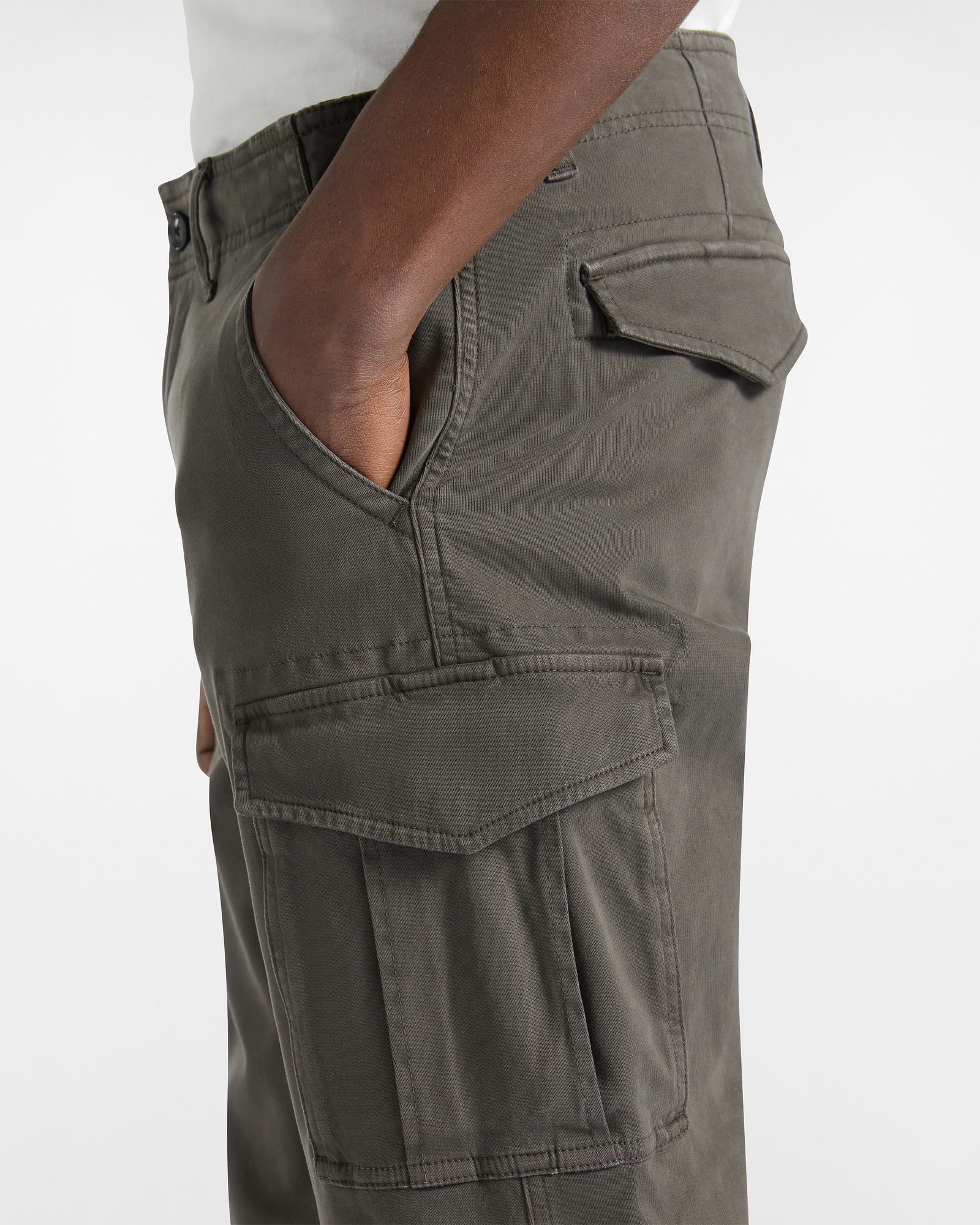 Pantalon Cargo En Coton Stretch, Vert, large image number 2