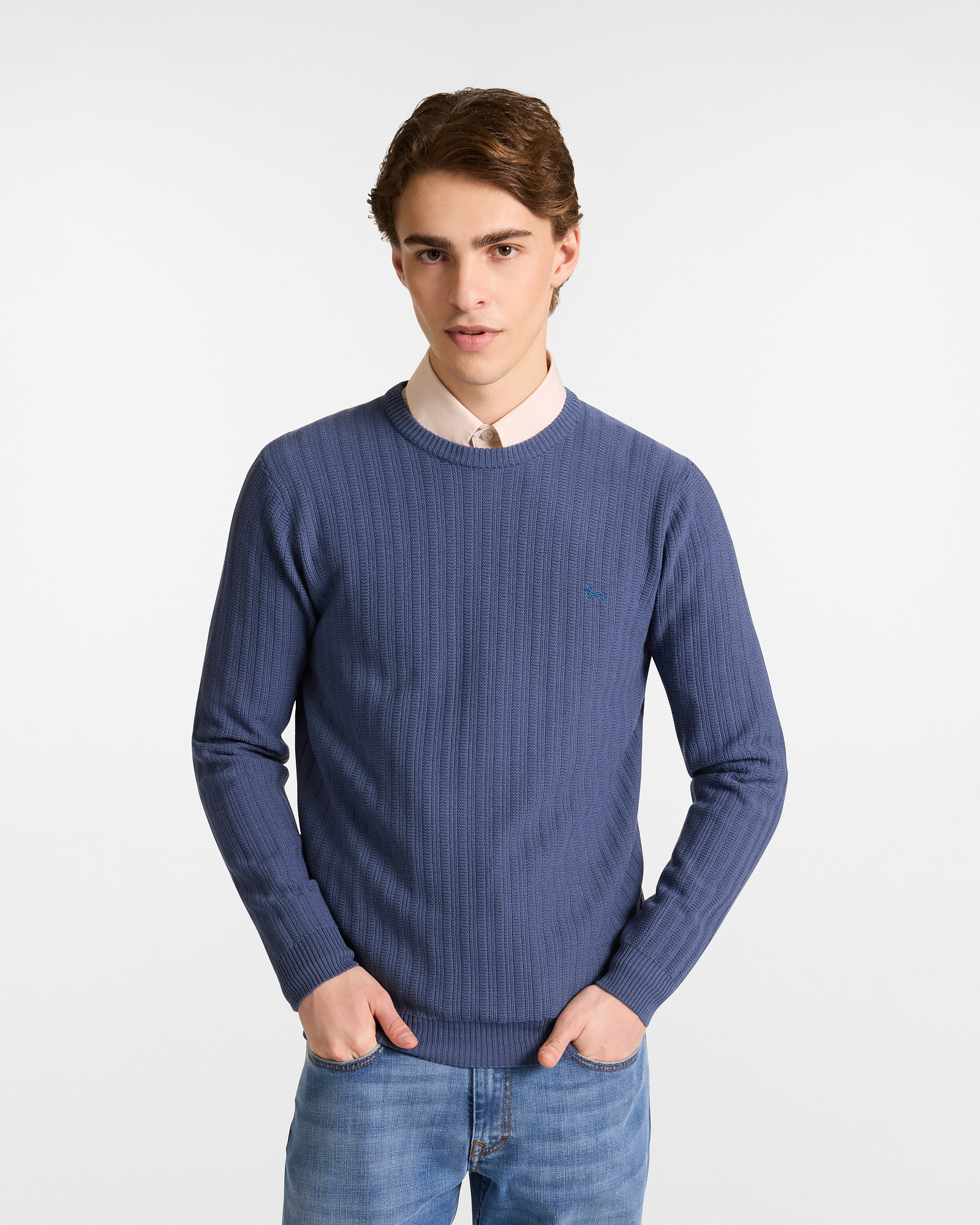 Pullover In Lana A Coste, Lavanda Scuro, large
