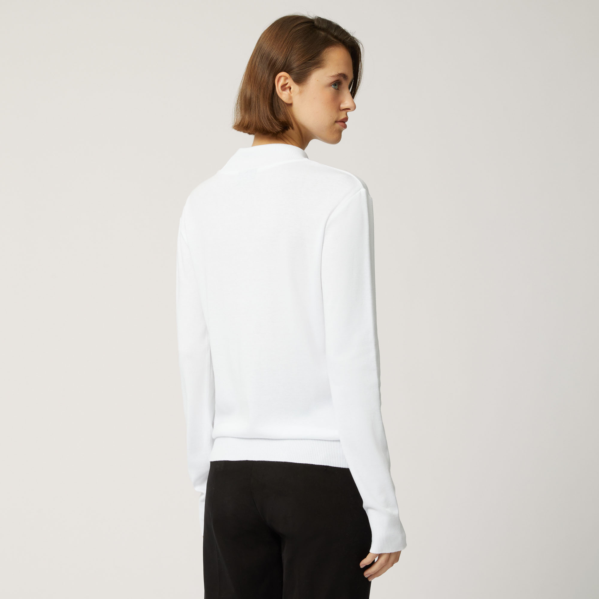 Dolcevita Slim In Modal E Cotone, Bianco, large image number 1