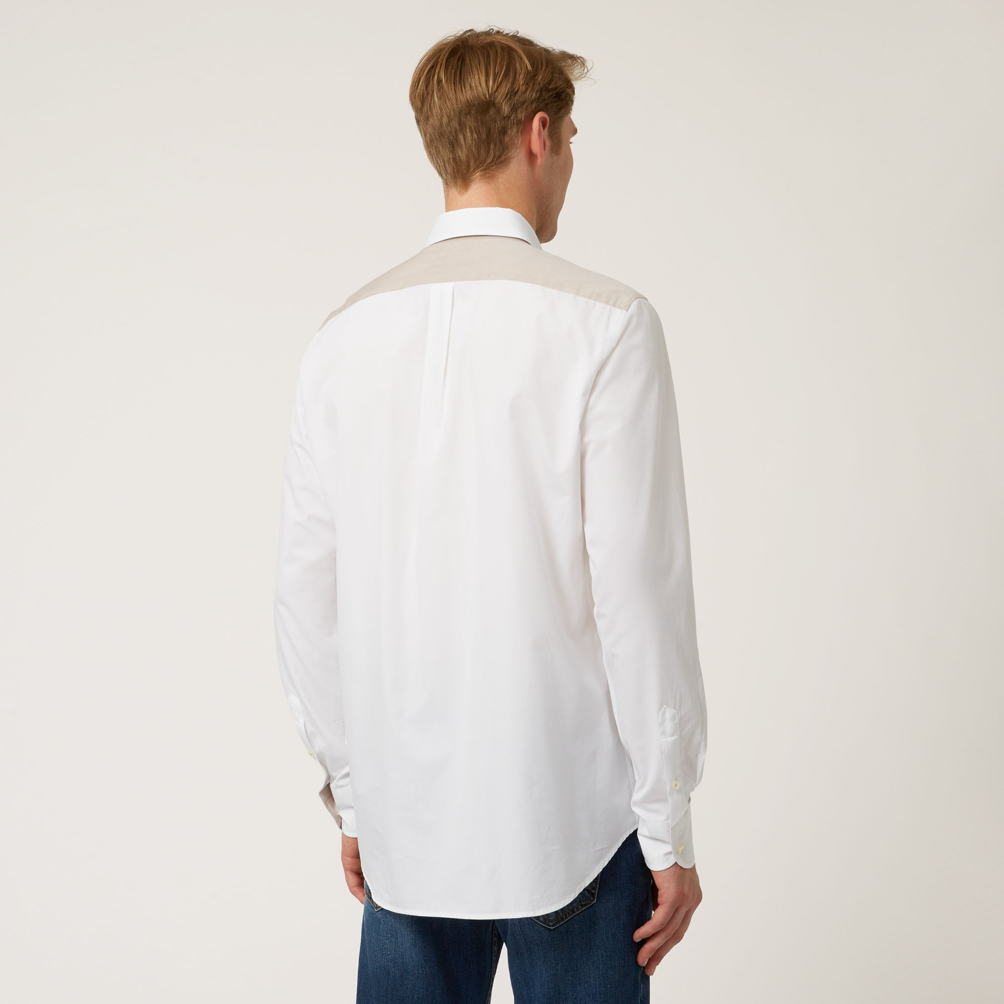 Camicia Con Patch E Lettering A Contrasto, Bianco, large image number 1