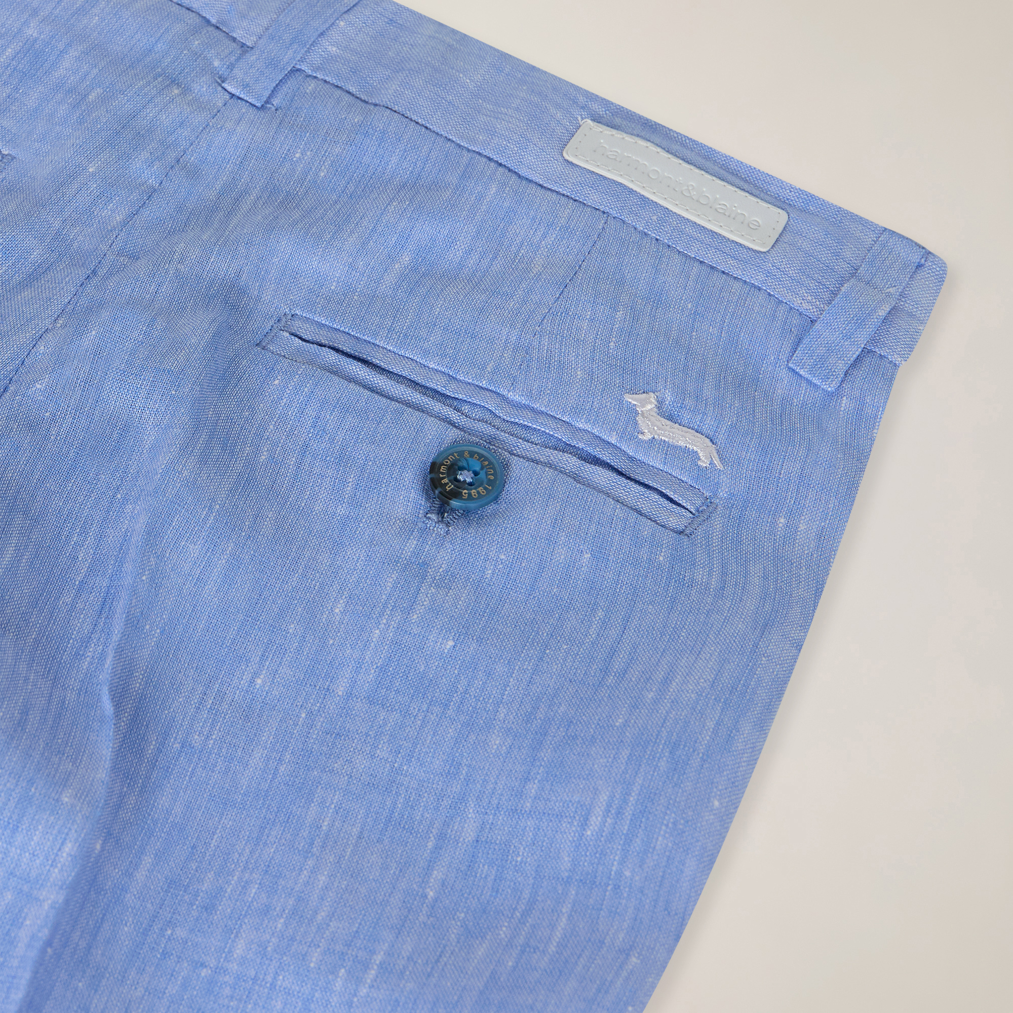 Linen bermuda shorts with slash pocket, Light Blue, large image number 2
