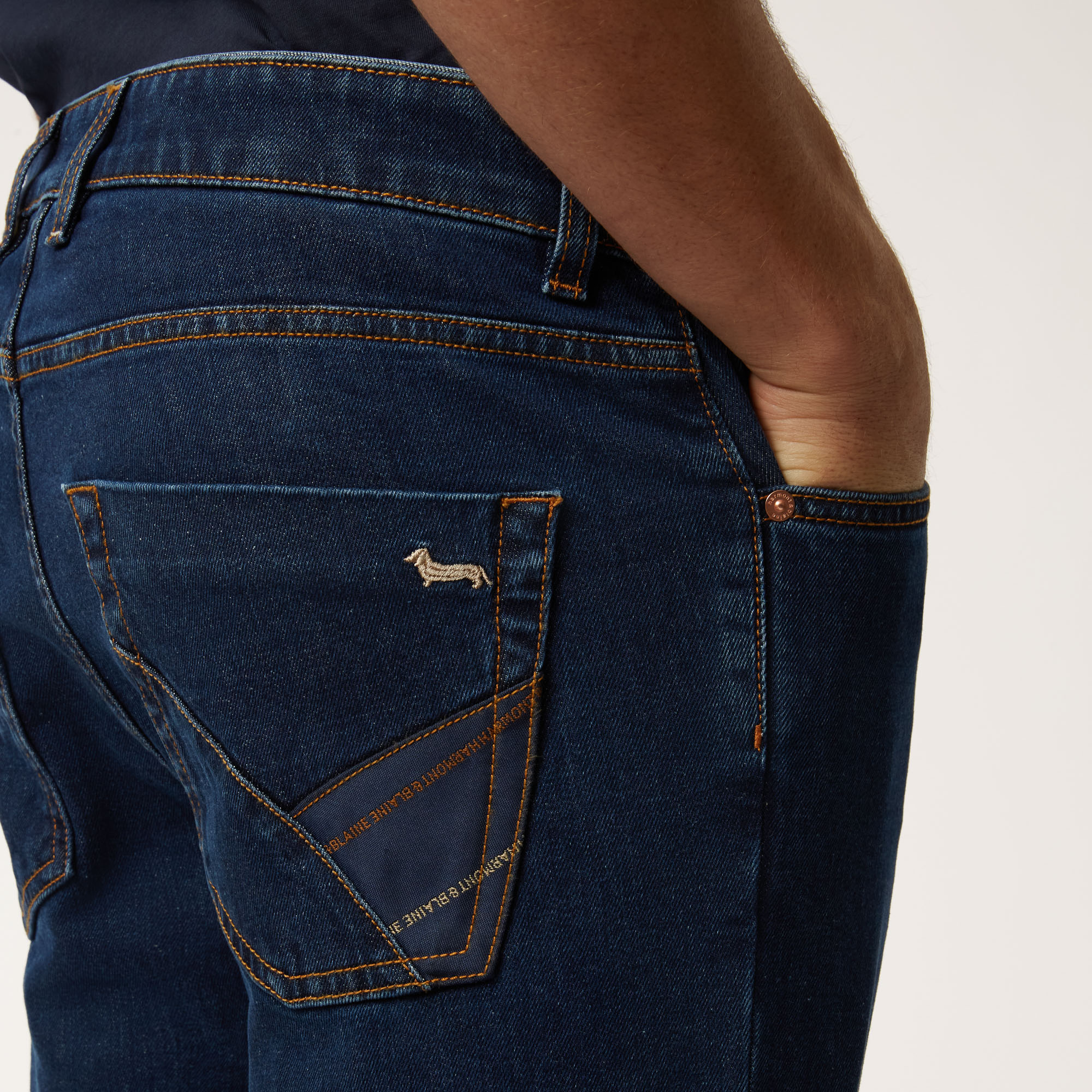 Five-Pocket Pants With Custom Detail On The Back, Blue, large image number 2