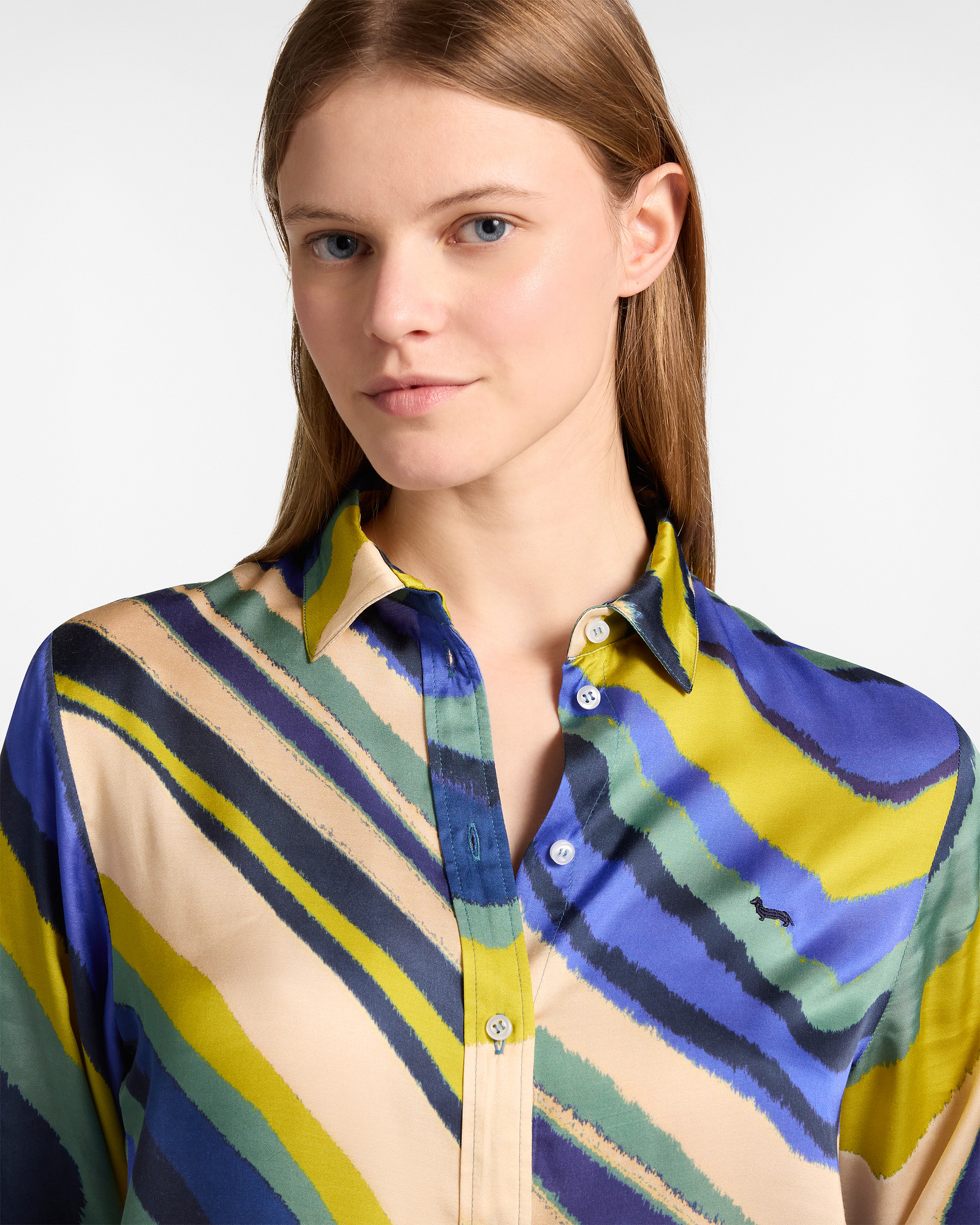 Soft Shirt with Wave Print, Beige, large image number 2