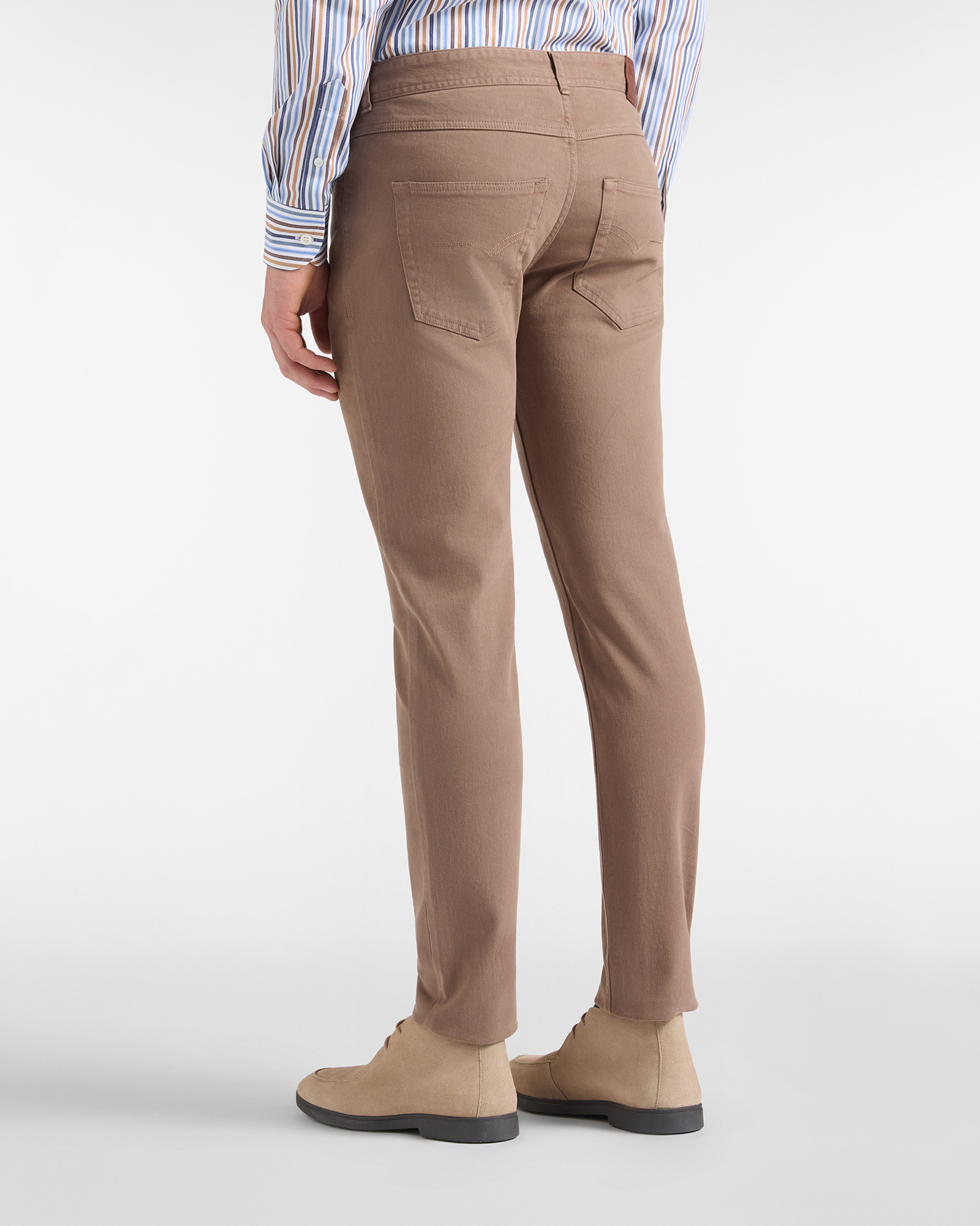 Pantalone HBJ Uomo Narrow Fit 5 Tasche in Cotone Stretch, BEIGE, large