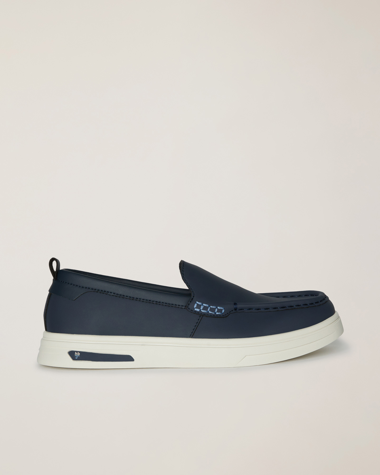 Leather Loafers with Contrast, Dark Blue, large image number 0