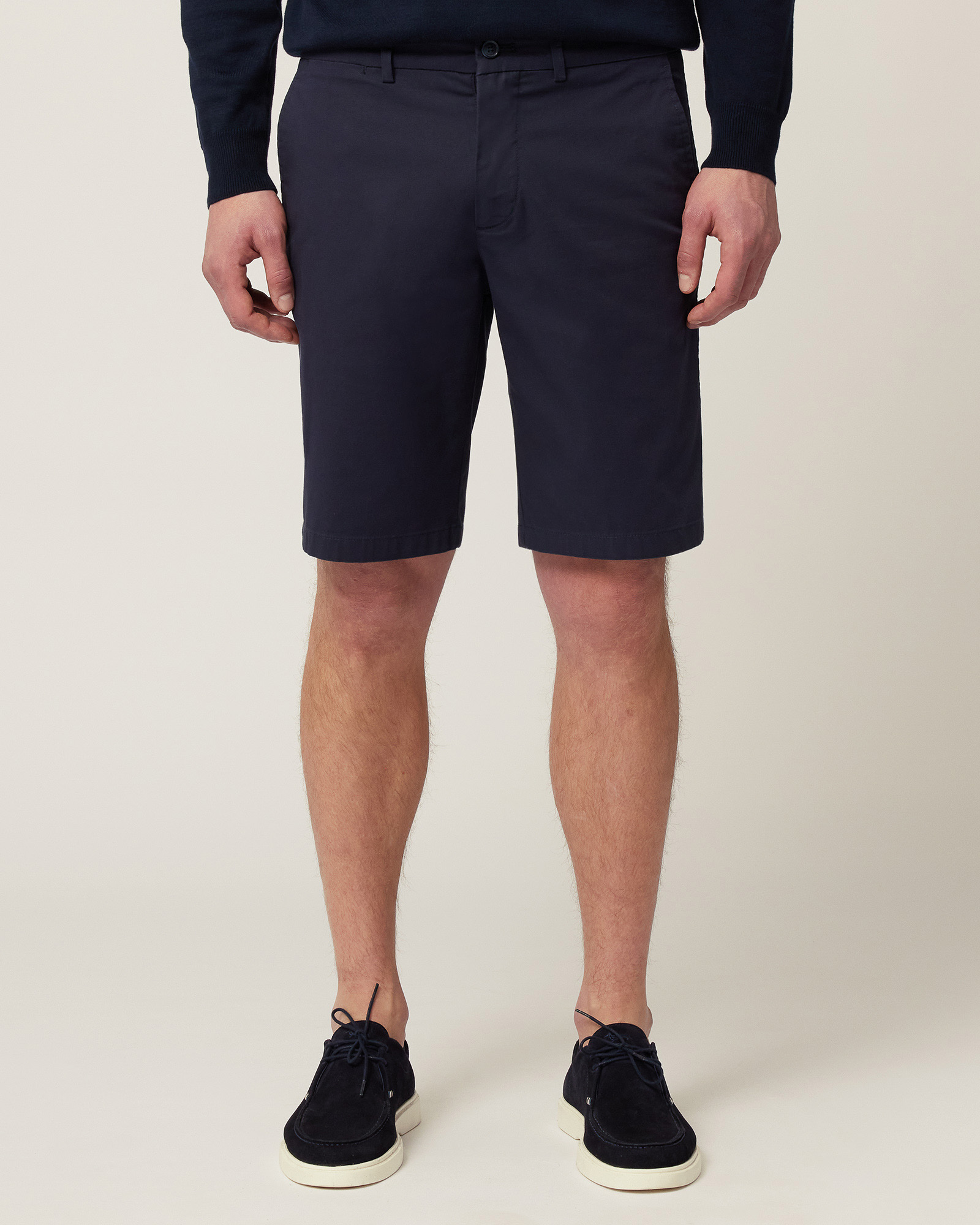 Bermuda In Cotone Stretch, Blu Navy, large