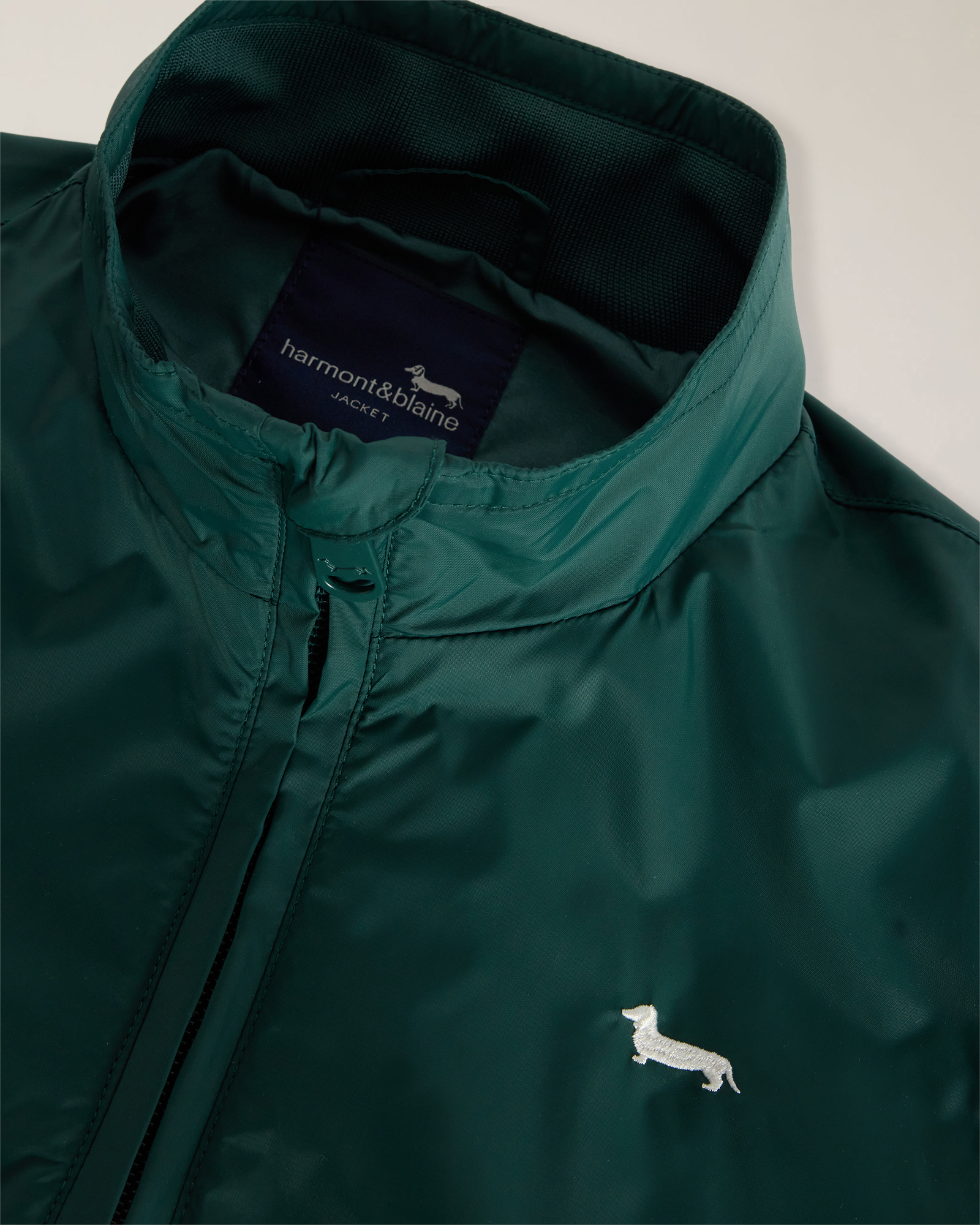 Giubbino polo in nylon con ricamo special, Verde, large image number 2