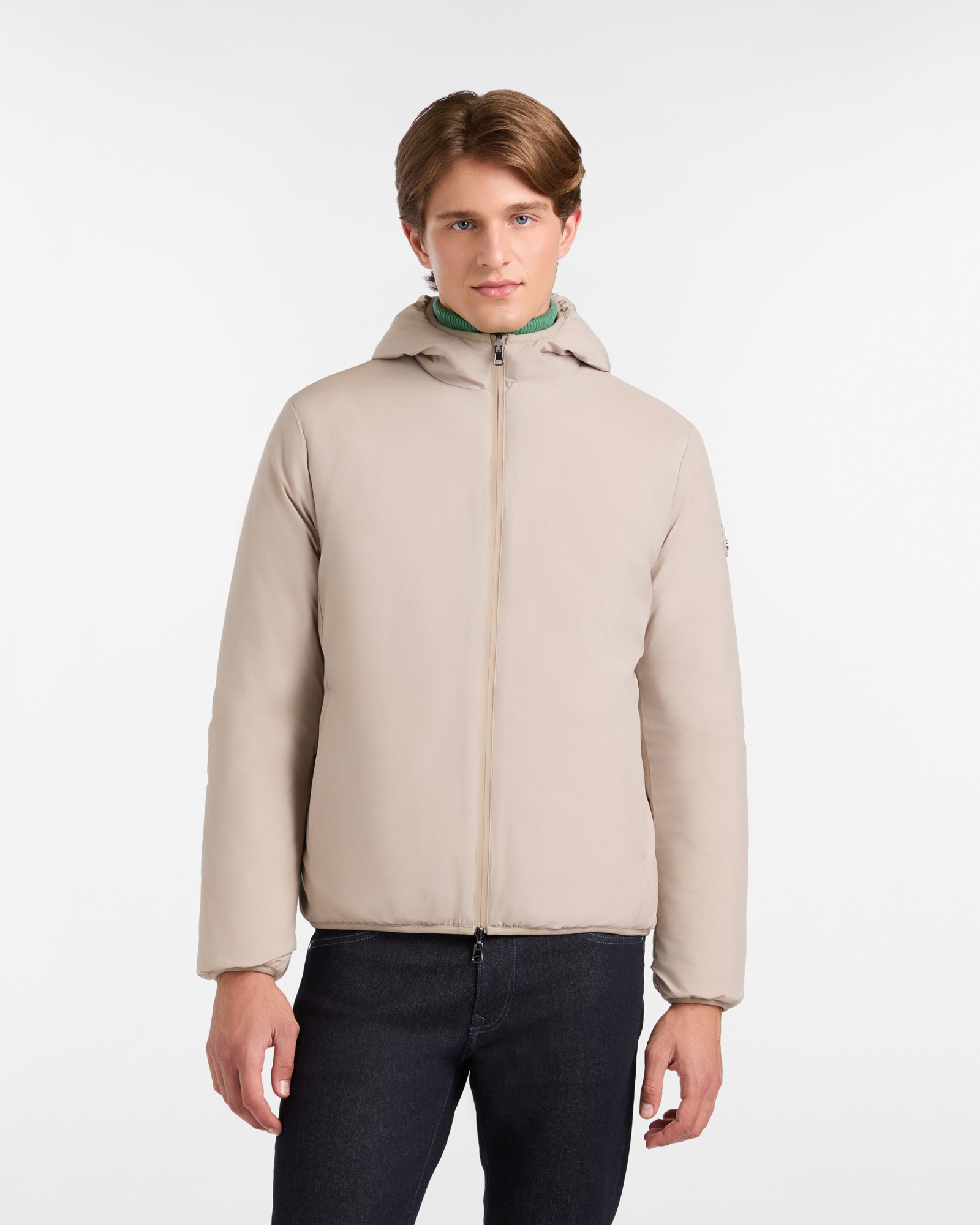 Double-Faced Padded Jacket with Hood