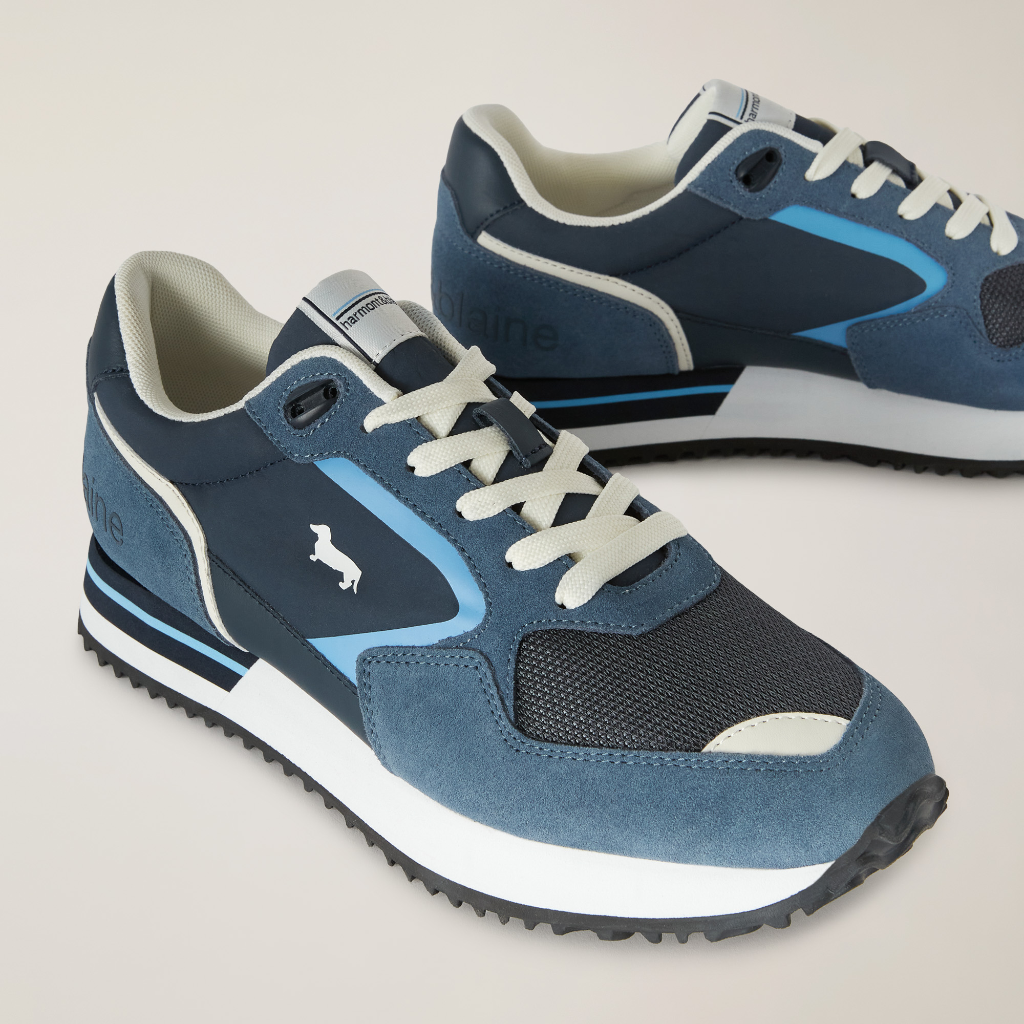 Sneaker with Inserts, Blue, large image number 3