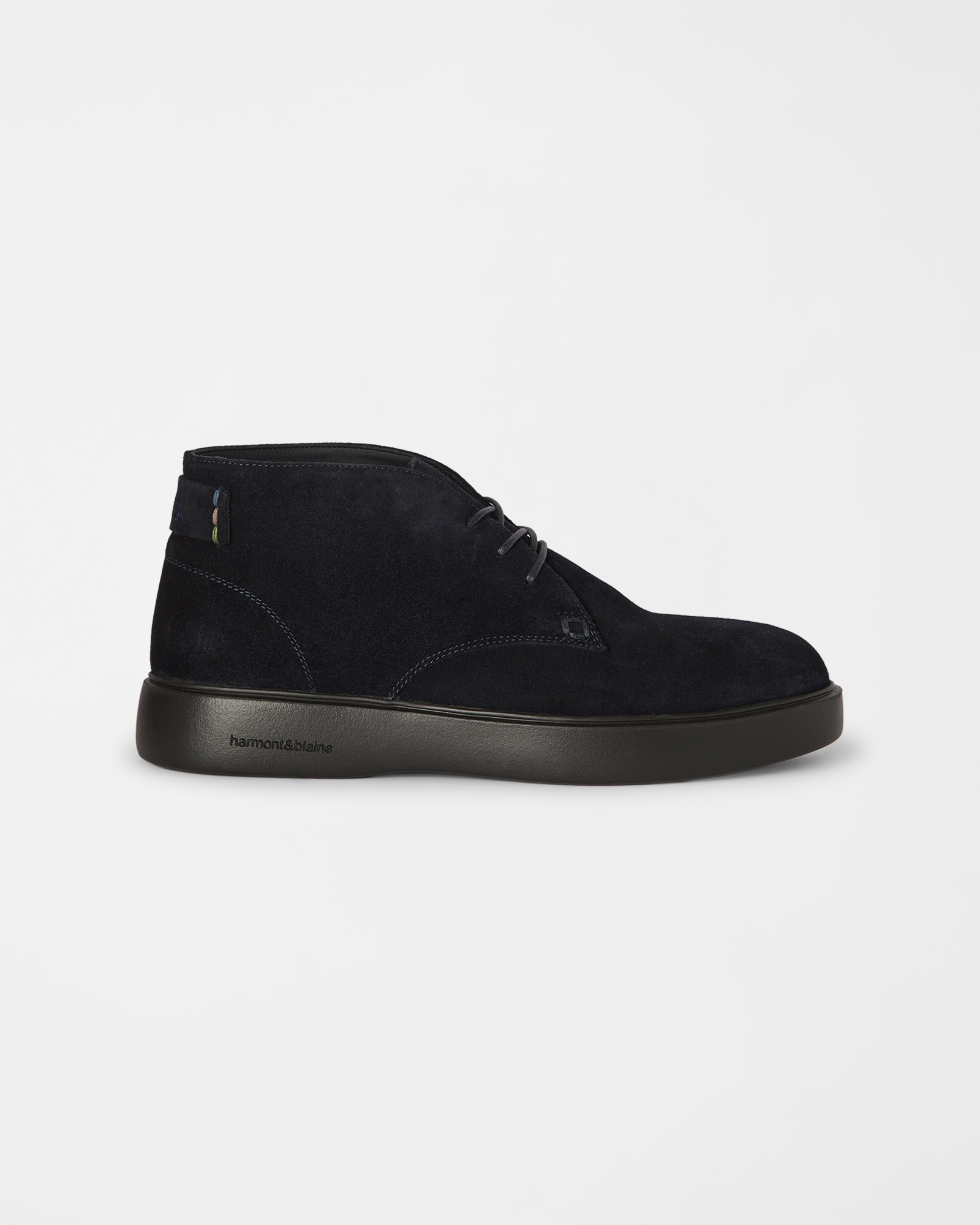 Men's navy blue chukka boot in suede