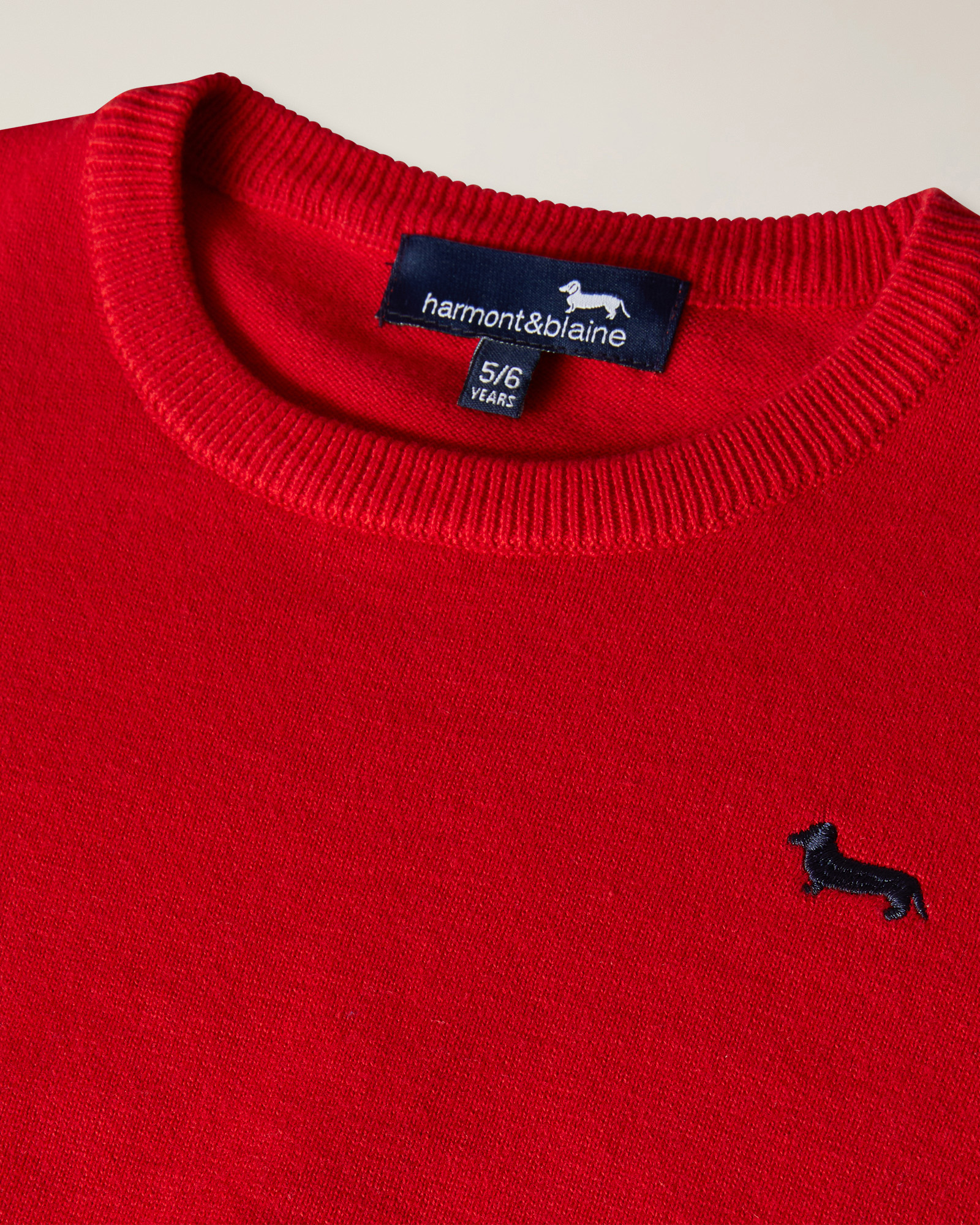 Girocollo con ricamo logo, Rosso, large image number 2