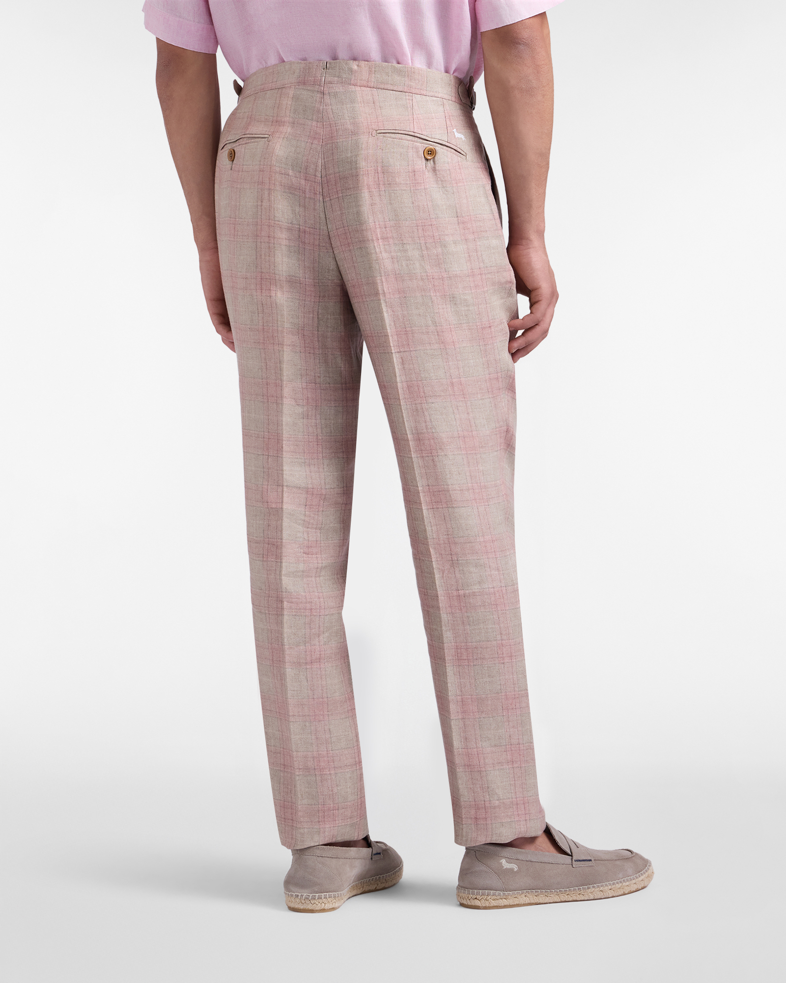 Men's Craftsmanship in Color check trousers with double tucks